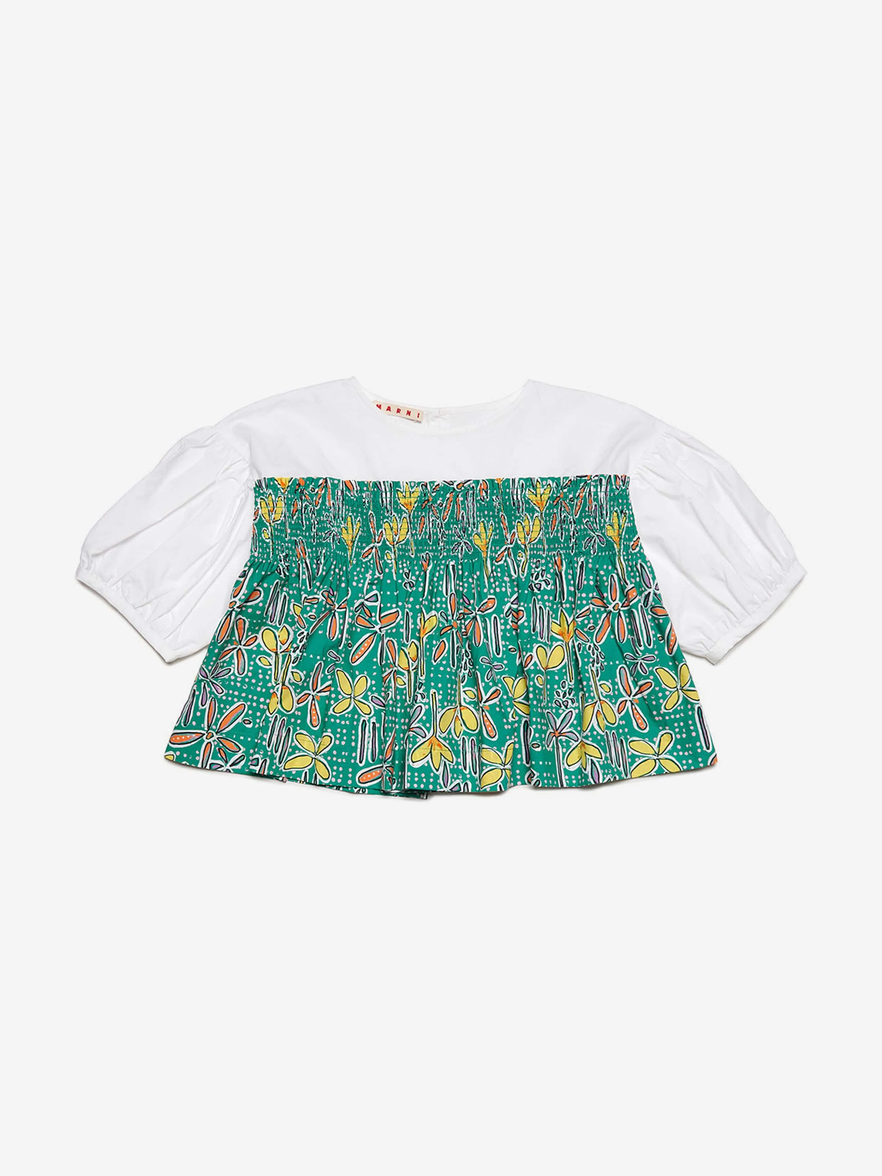 MARNI Grils Carioca Print Shirt in Grün