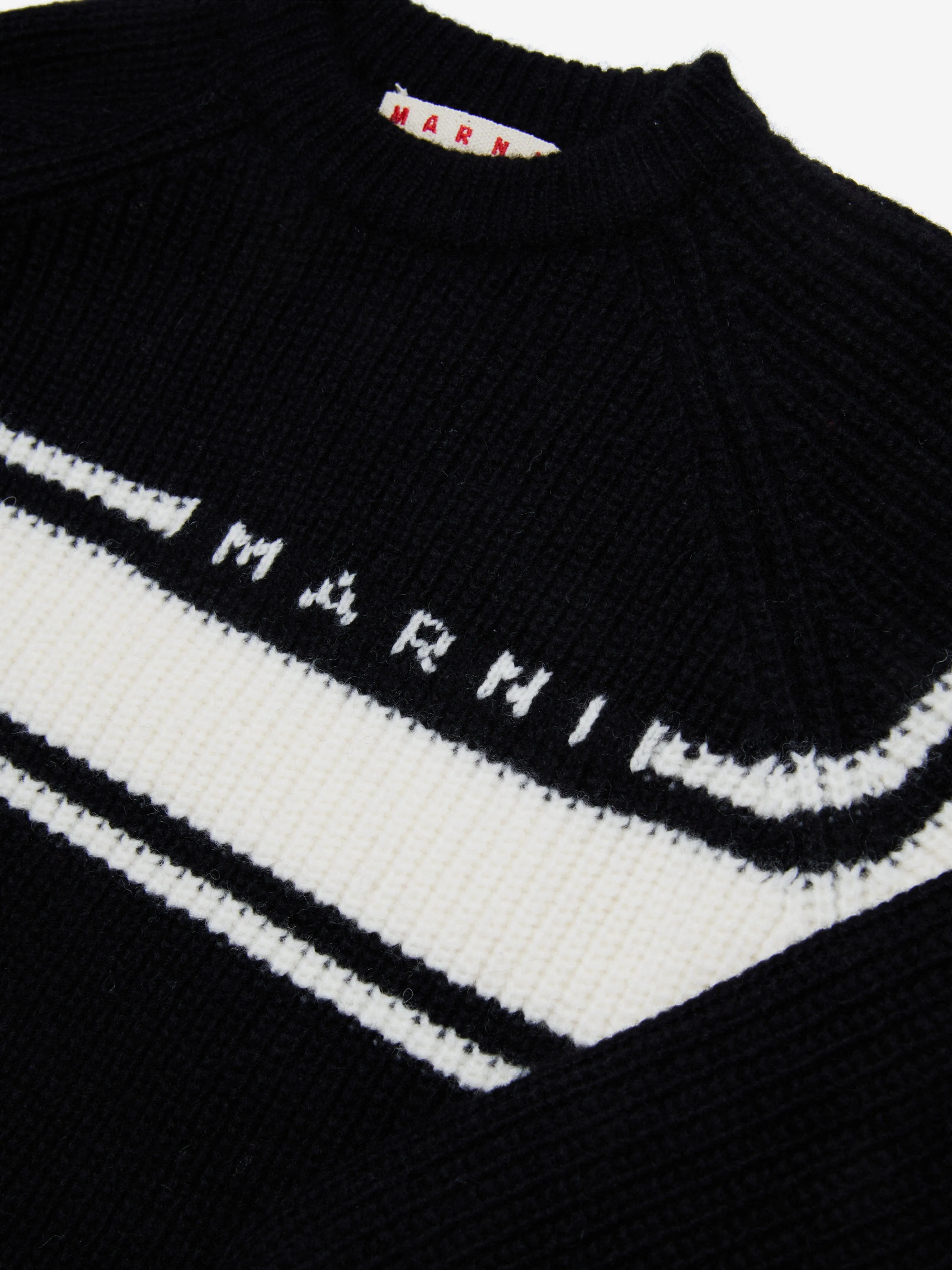 MARNI Kids Gestreifter Pullover in Schwarz