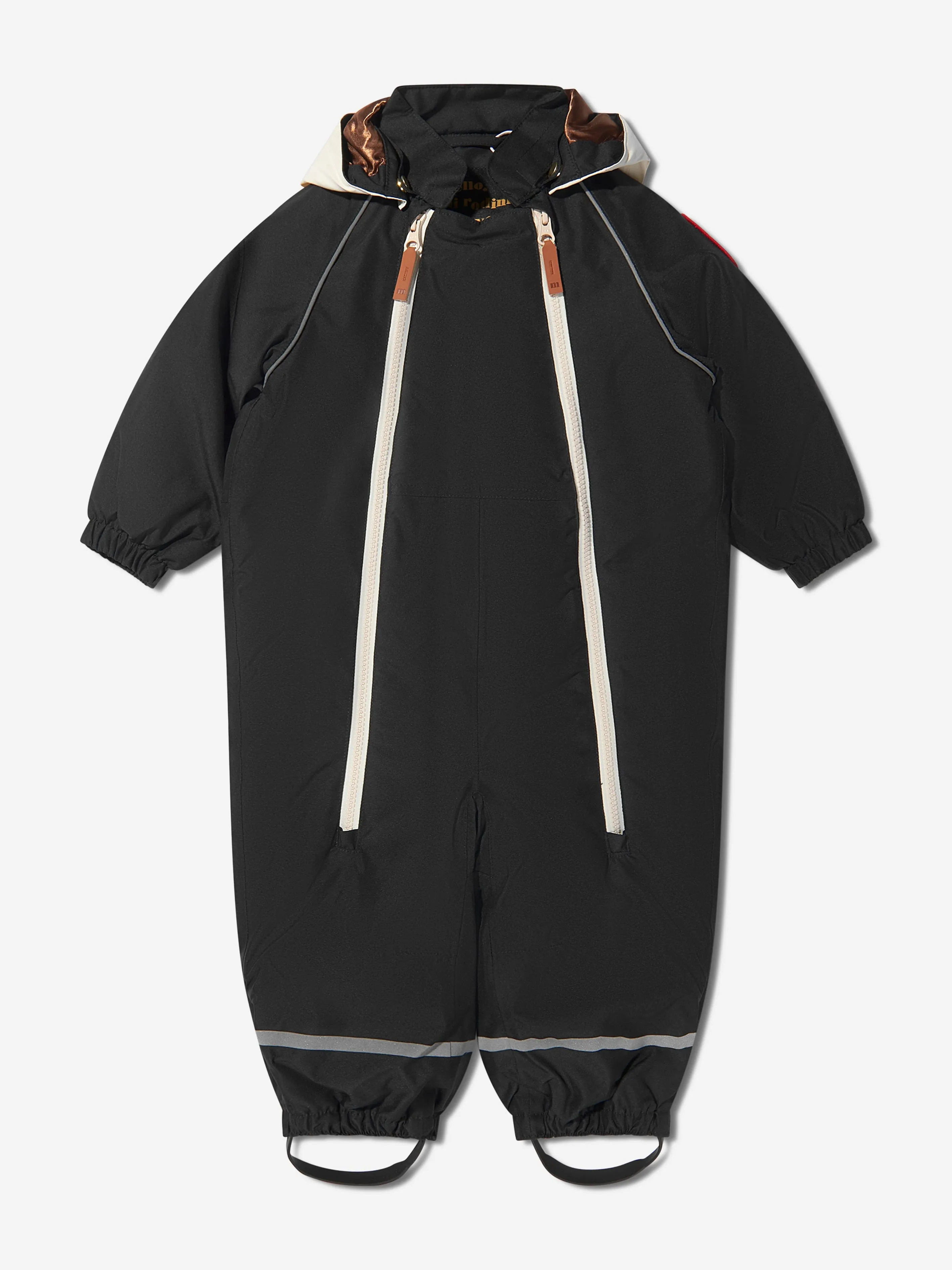 Mini Rodini Baby Alaska Panda Schneeanzug in Schwarz