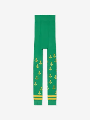 Mini Rodini Mädchen Anker-Print Leggings in Grün