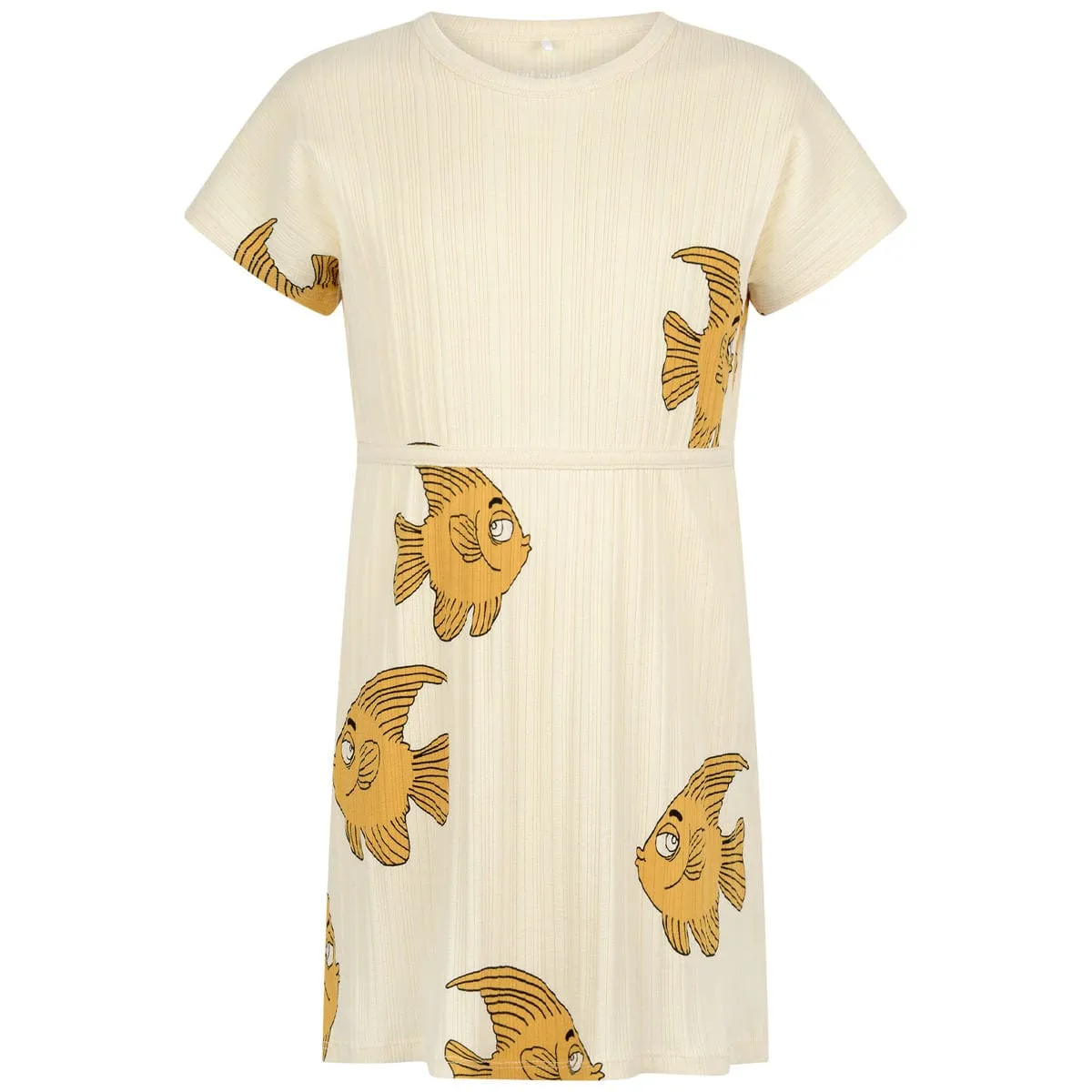Mini Rodini Mädchen Baumwollkleid mit Fisch-Print