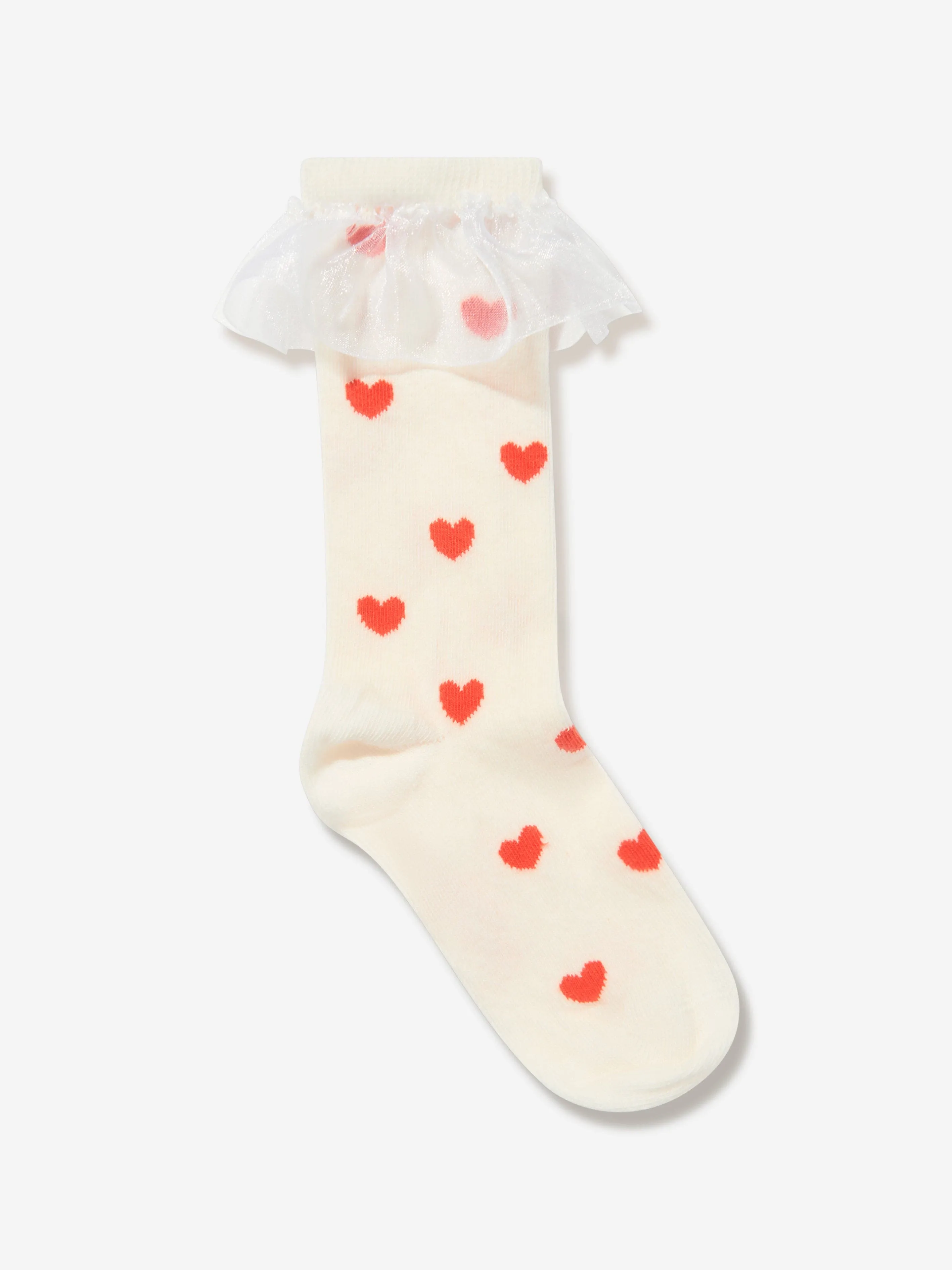 Mini Rodini Mädchen Herzen Rüschen Socken in Weiß
