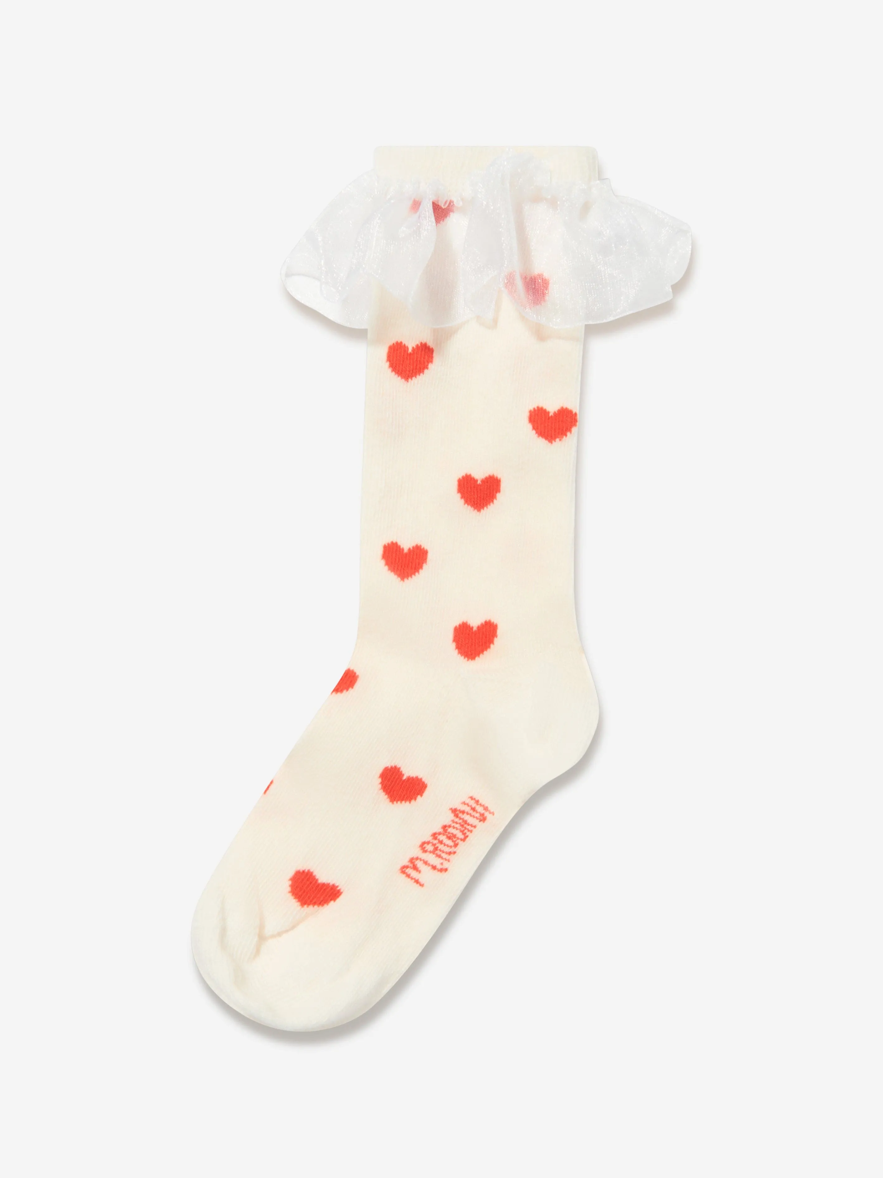 Mini Rodini Mädchen Herzen Rüschen Socken in Weiß