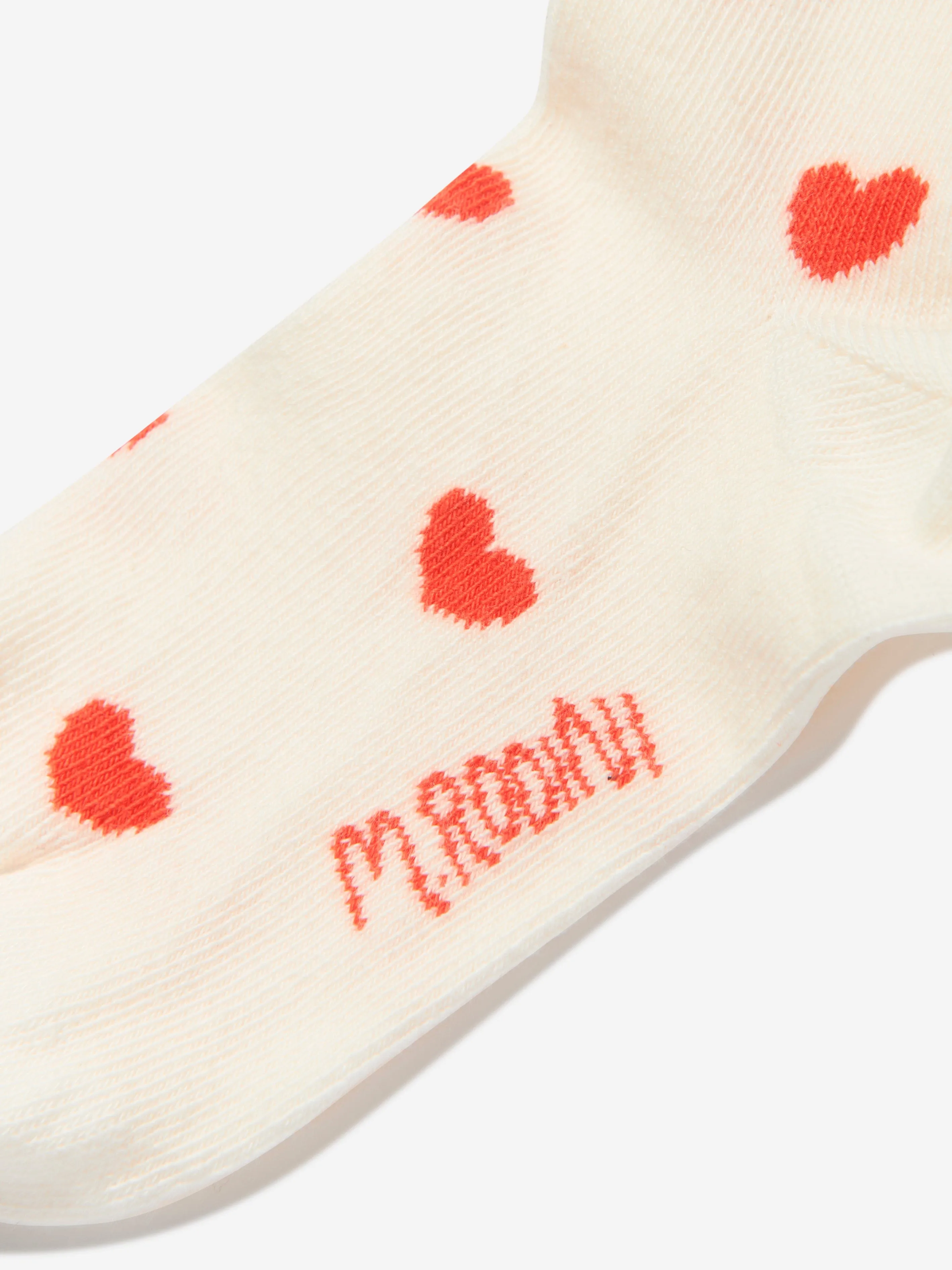 Mini Rodini Mädchen Herzen Rüschen Socken in Weiß