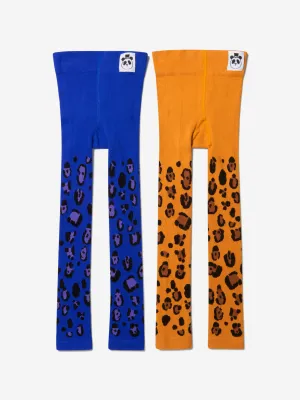 Mini Rodini Mädchen Bio-Baumwolle Leopard Leggings (2er Pack)