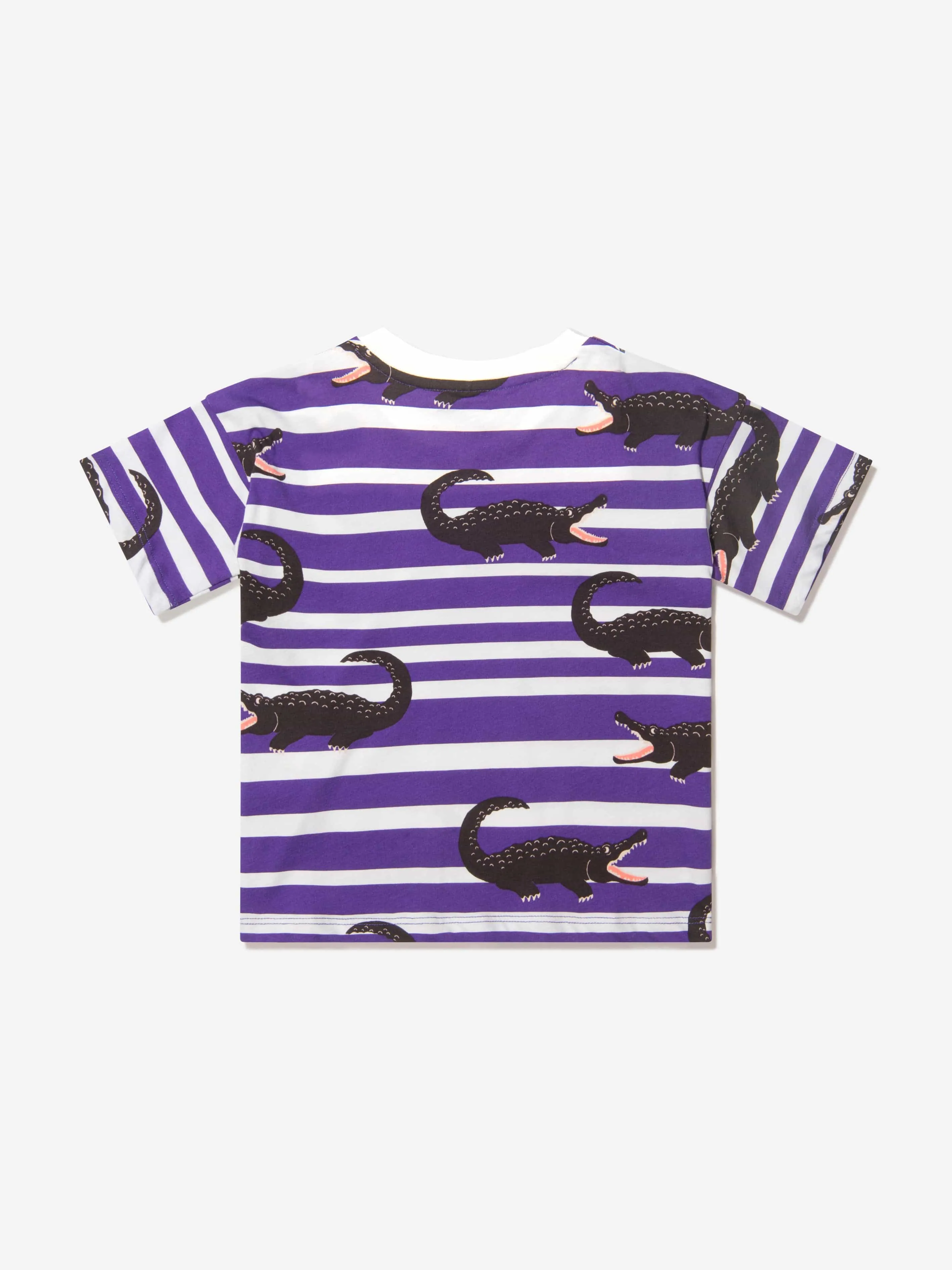 Mini Rodini Mädchen Bio-Baumwolle Gestreiftes Krokodil T-Shirt