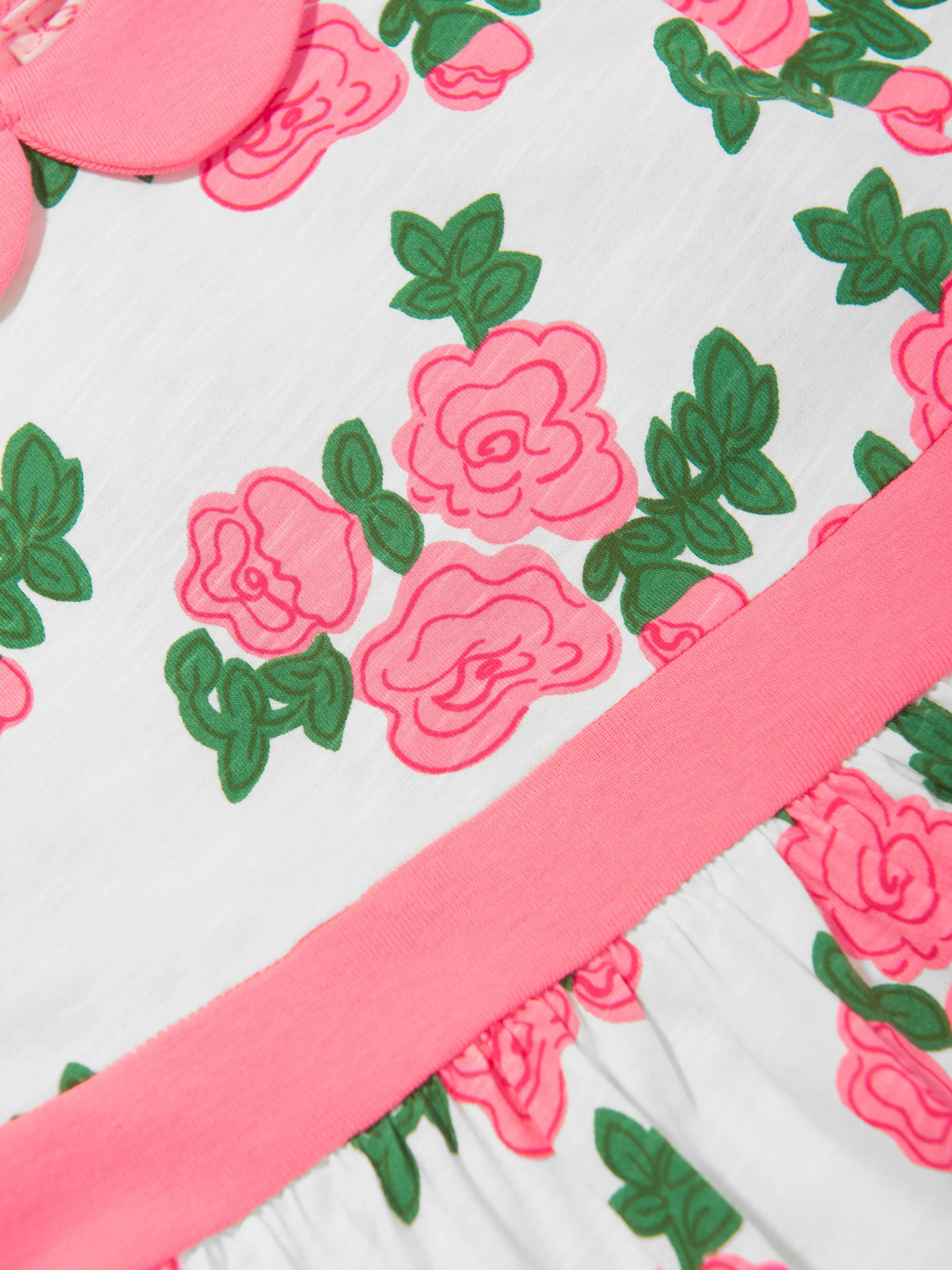Mini Rodini Mädchen Kleid mit Rosenprint in Rosa