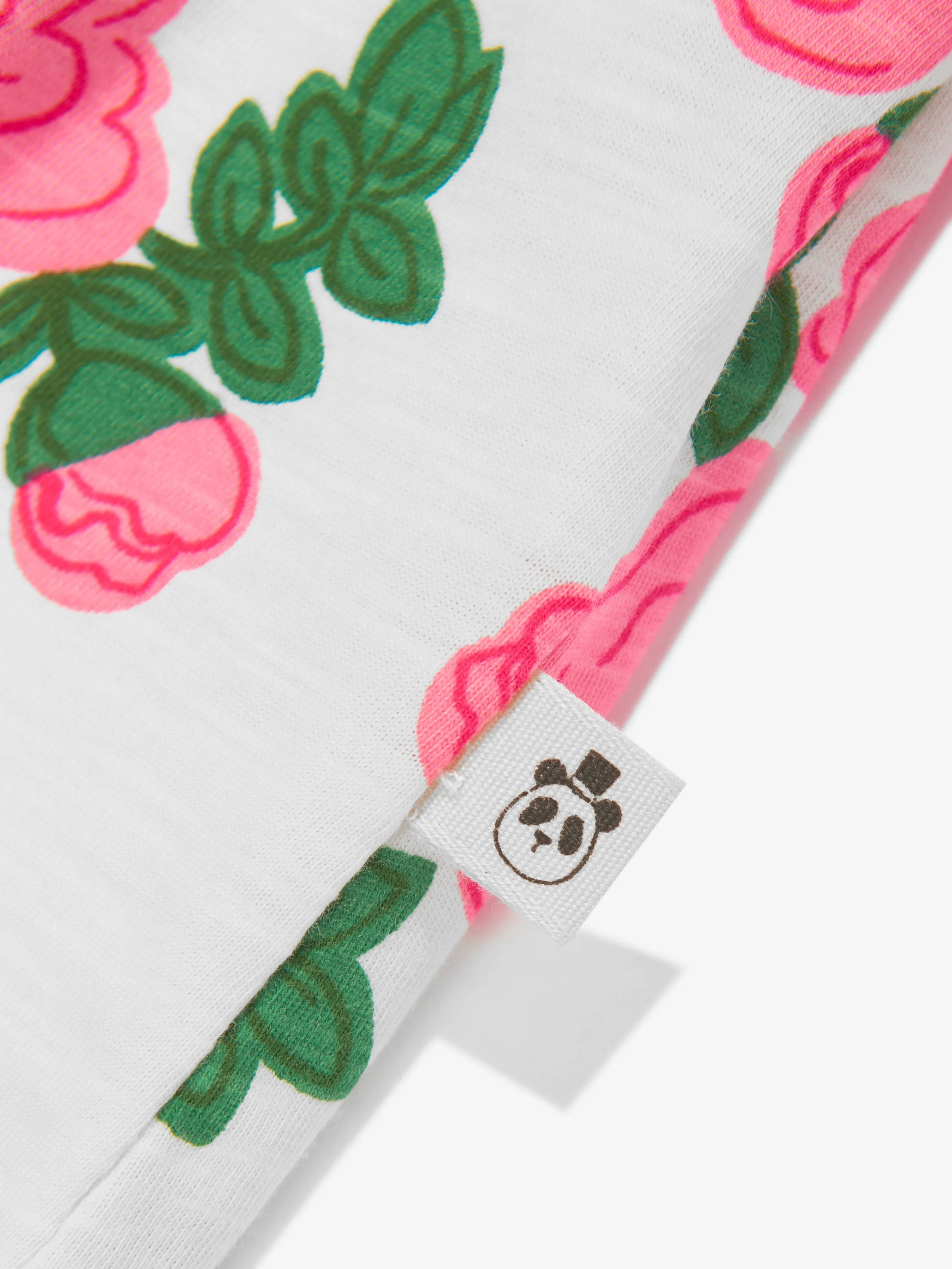 Mini Rodini Mädchen Kleid mit Rosenprint in Rosa