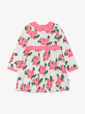 Mini Rodini Mädchen Kleid mit Rosenprint in Rosa