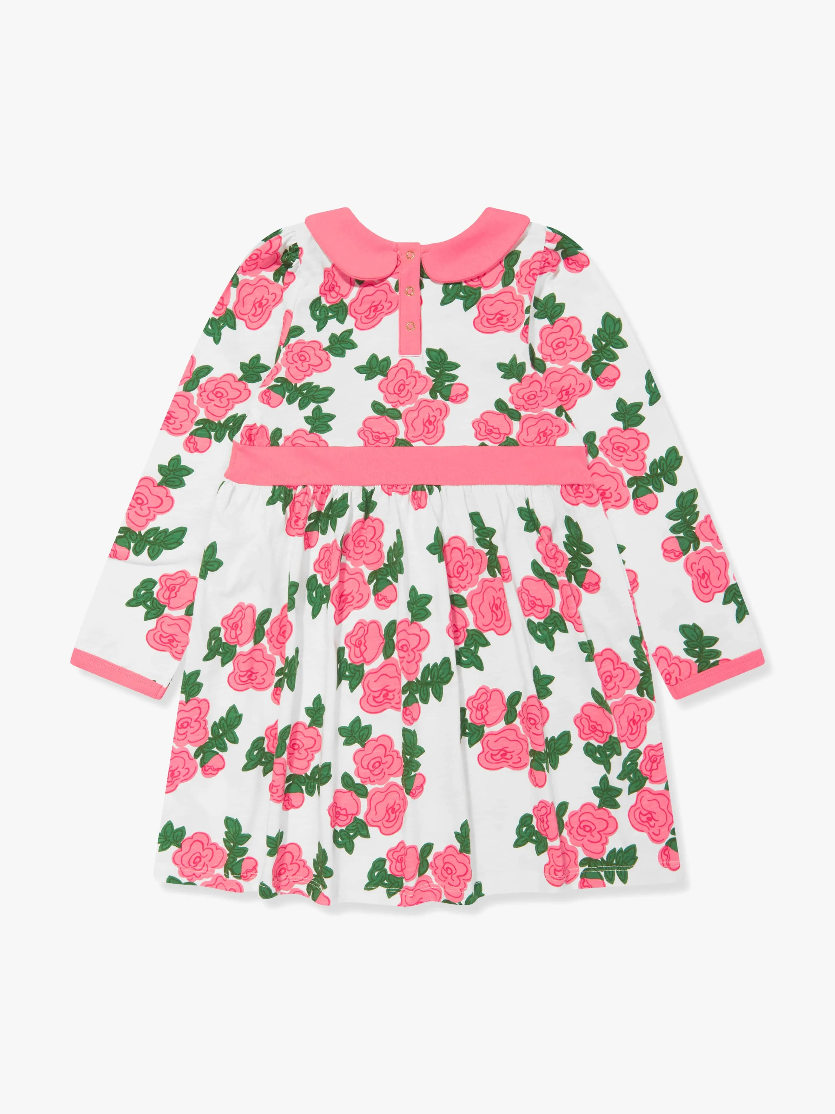 Mini Rodini Mädchen Kleid mit Rosenprint in Rosa