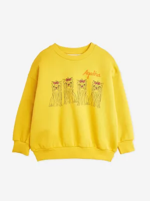 Mini Rodini Kids Agaha Dogs Sweatshirt in Gelb