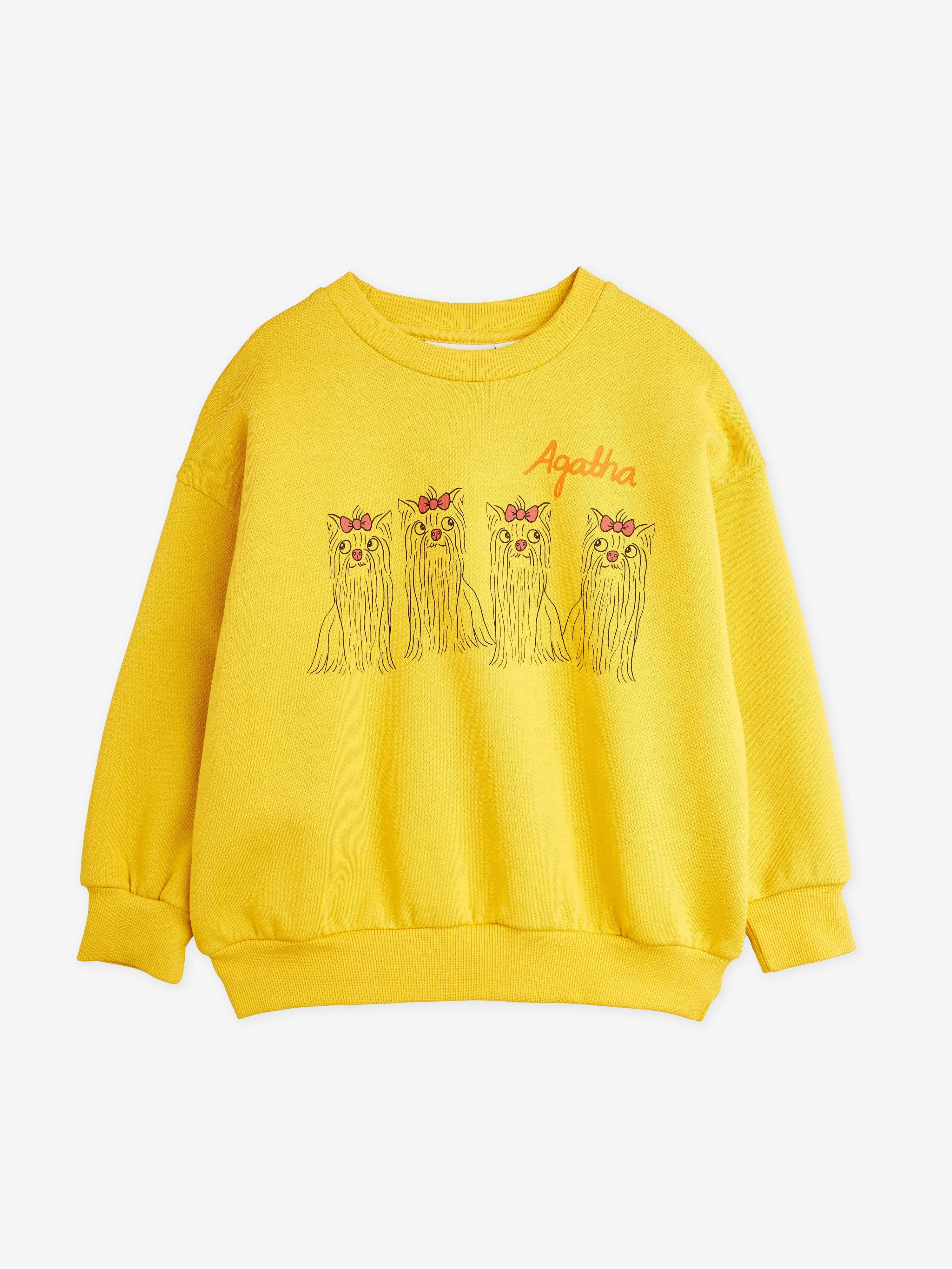 Mini Rodini Kids Agaha Dogs Sweatshirt in Gelb