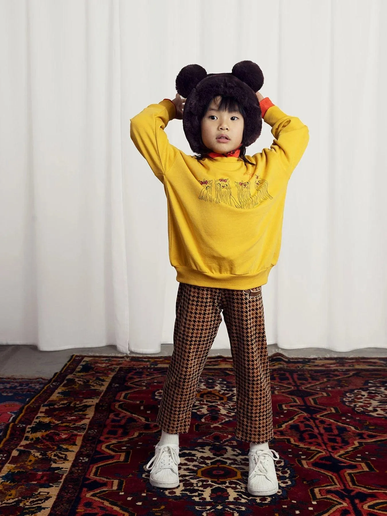 Mini Rodini Kids Agaha Dogs Sweatshirt in Gelb