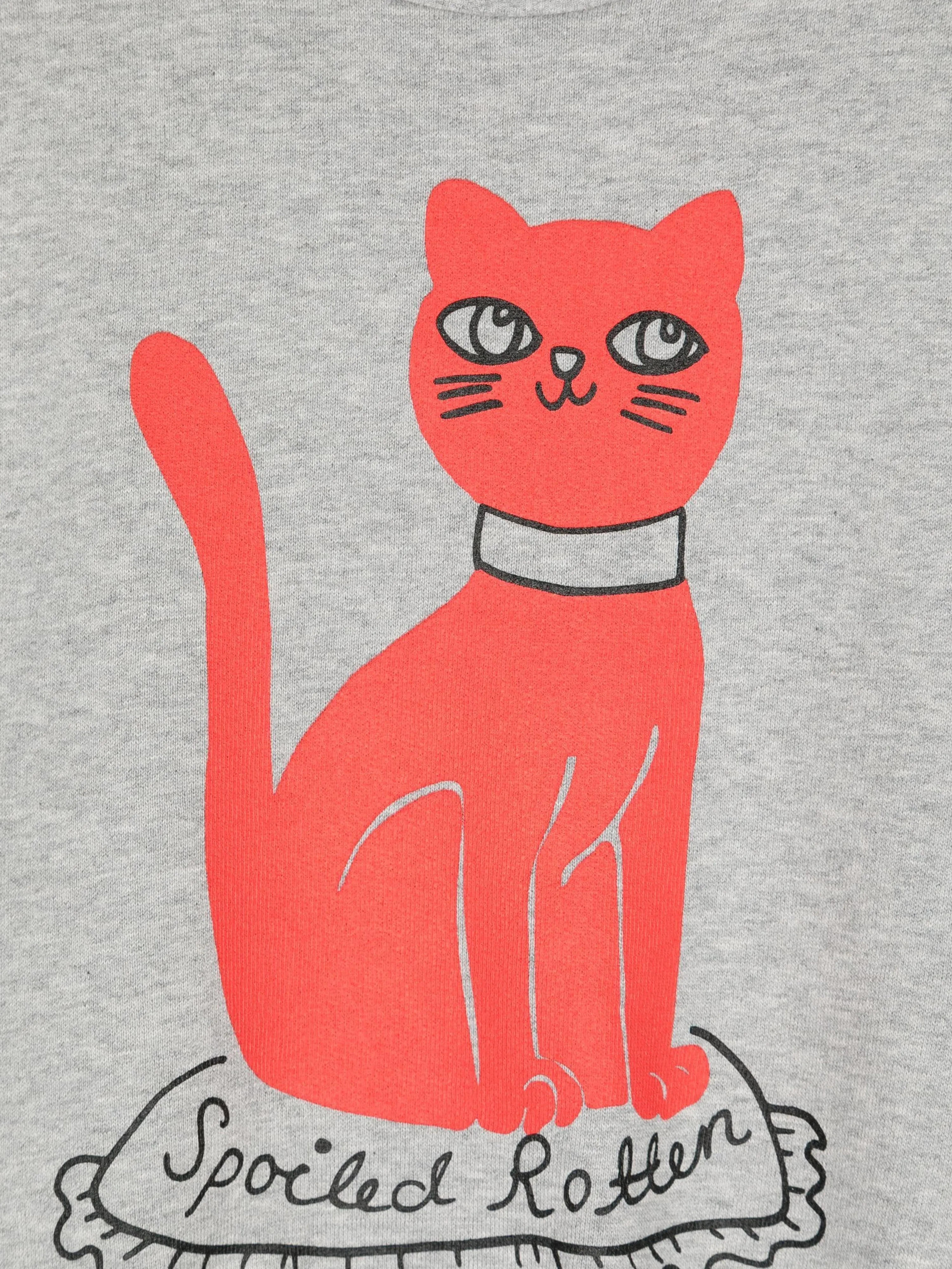 Mini Rodini Kinder Katzen Sweatshirt in Grau