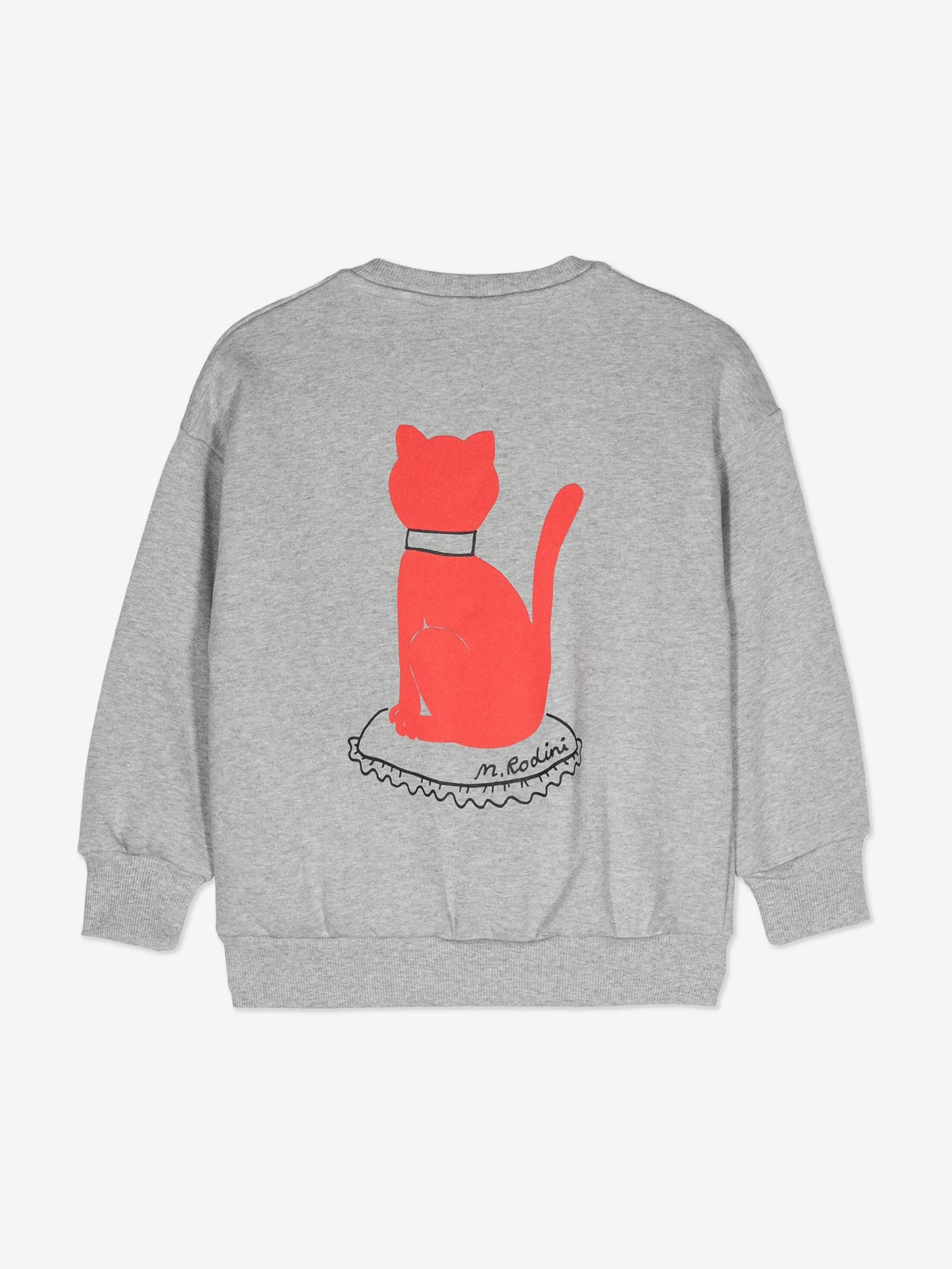 Mini Rodini Kinder Katzen Sweatshirt in Grau