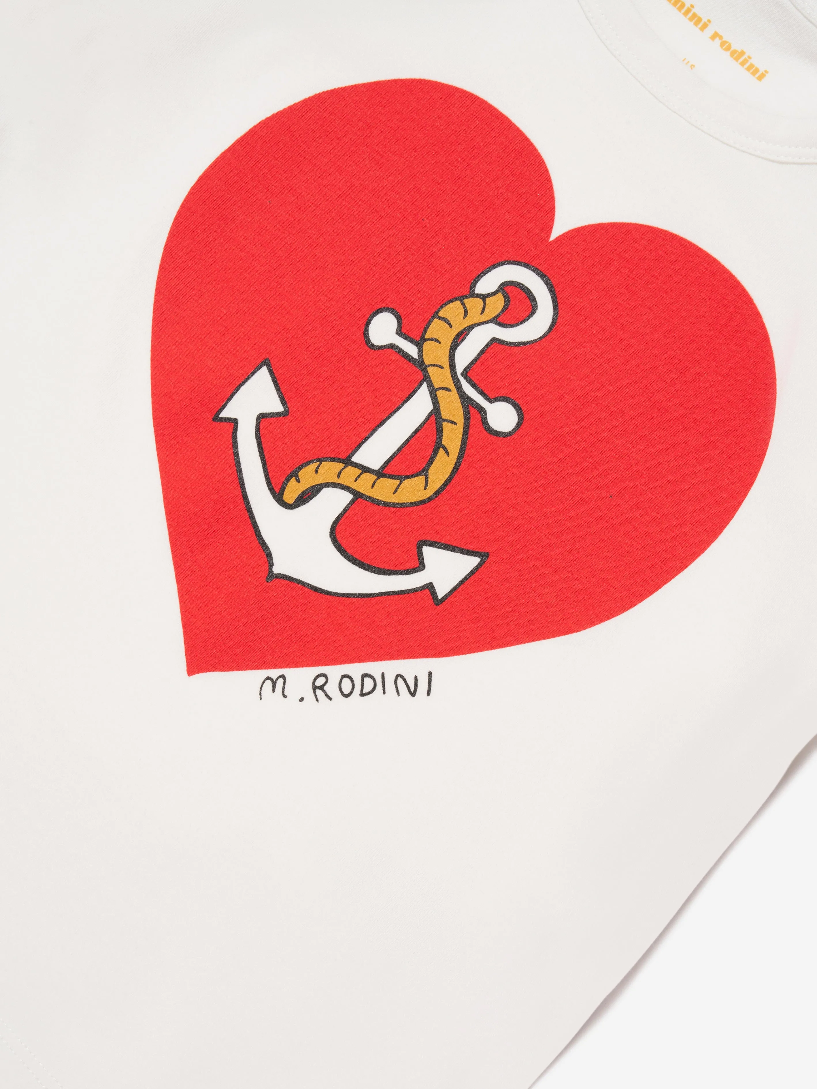 Mini Rodini Kinder-Sailor-Herz T-Shirt in Weiß