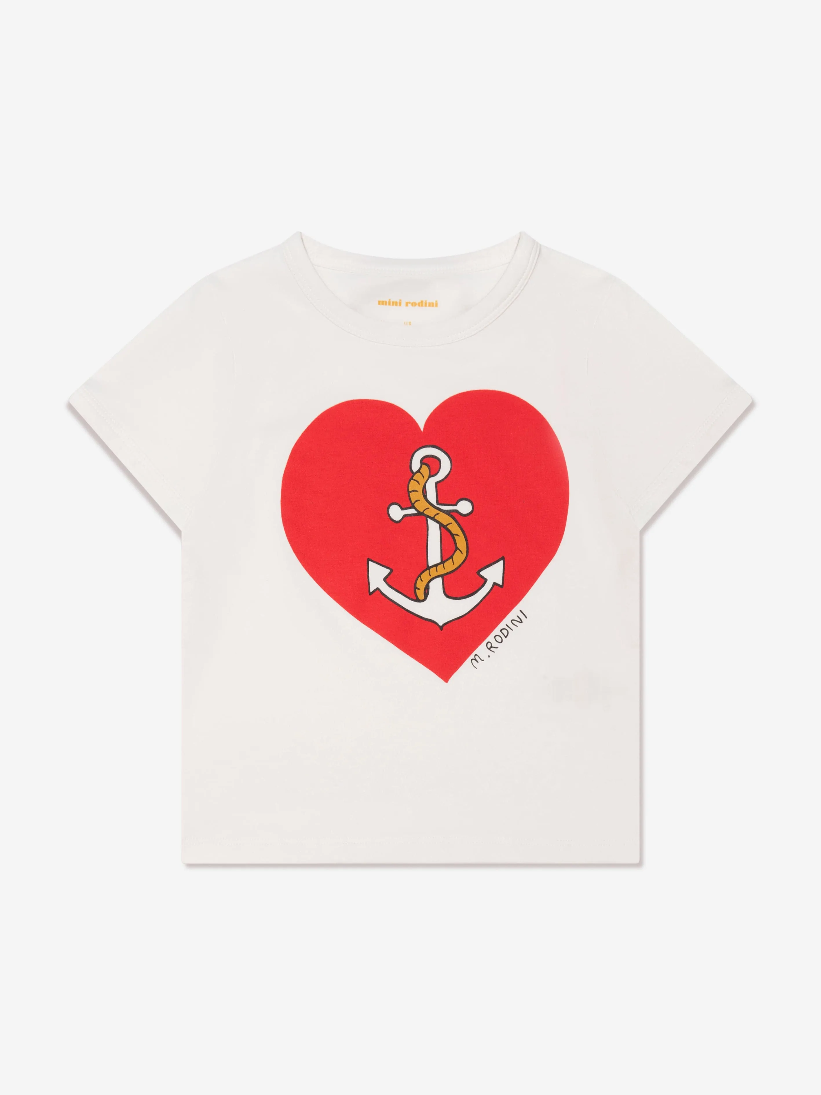 Mini Rodini Kinder-Sailor-Herz T-Shirt in Weiß