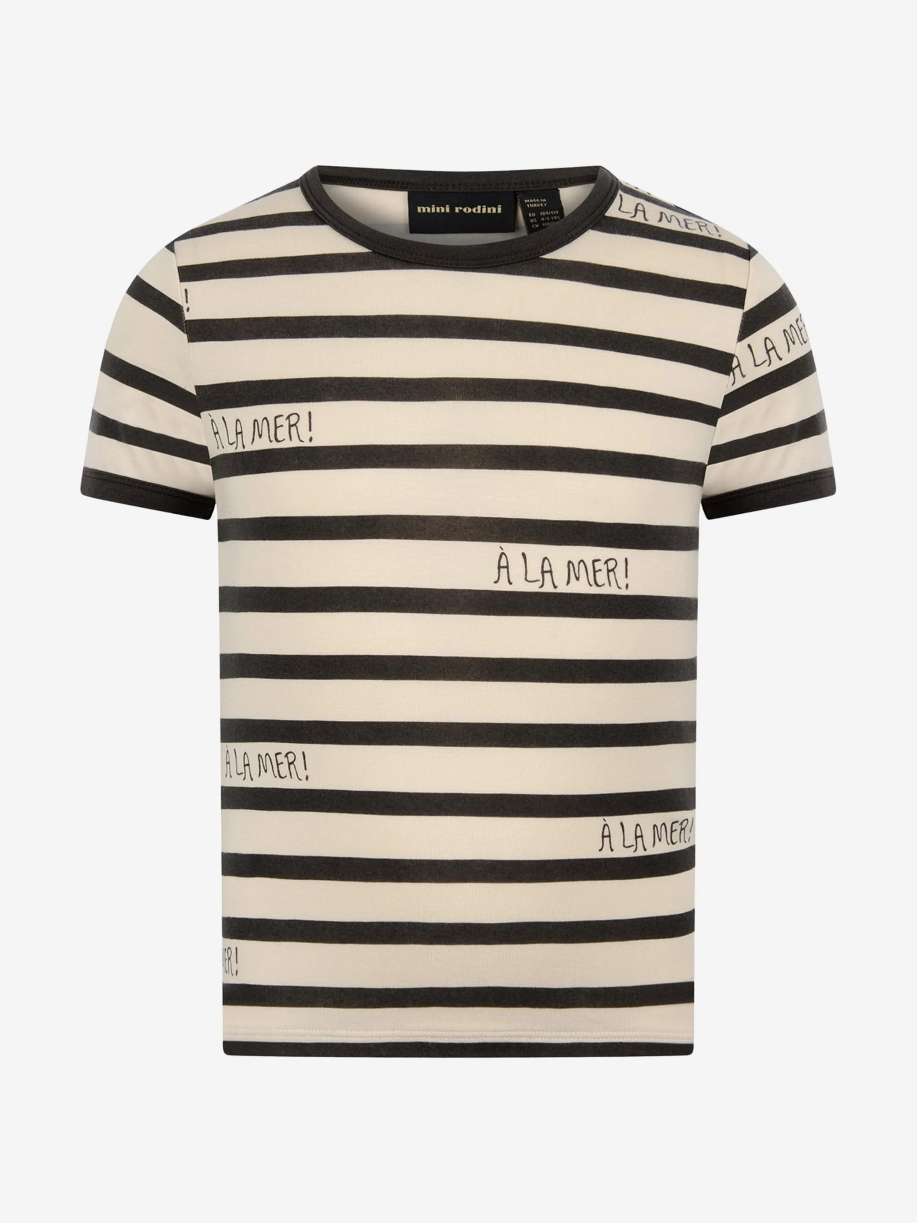 Mini Rodini Kinder Gestreiftes Baumwoll-T-Shirt