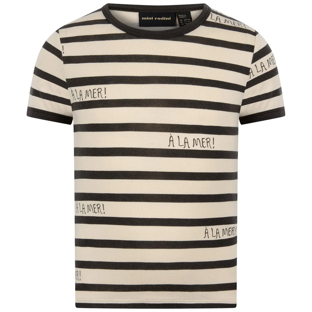 Mini Rodini Kinder Gestreiftes Baumwoll-T-Shirt