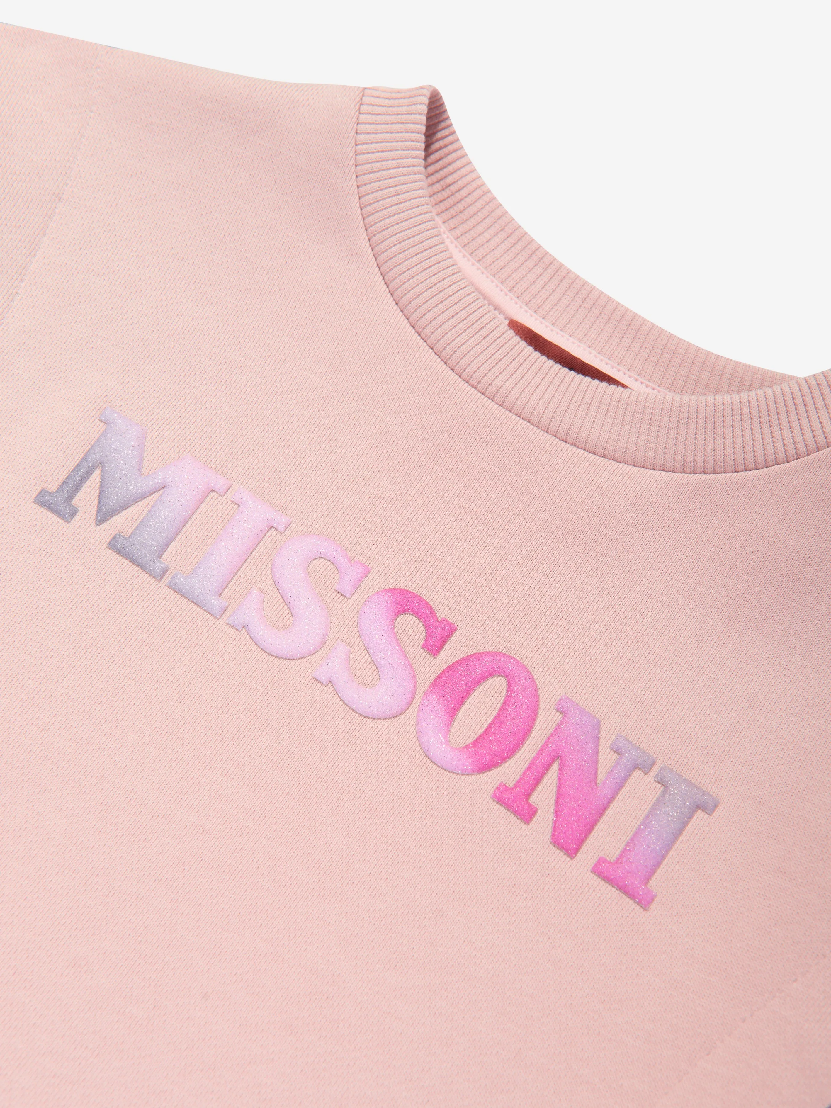 Missoni Girls Logo Pulloverkleid in Rosa