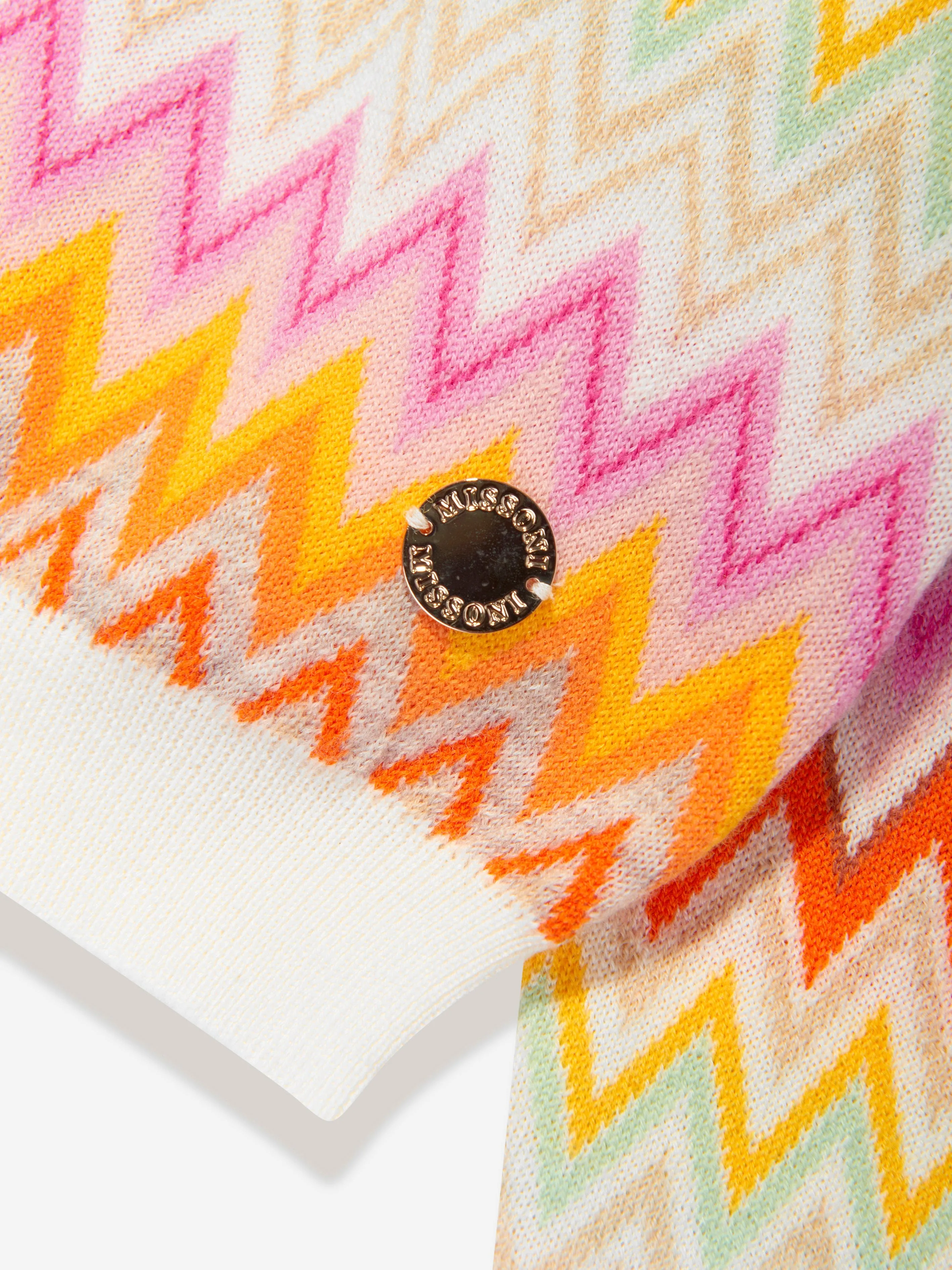 Missoni Mädchen Wollpullover mit Zickzack-Muster in Mehrfarben