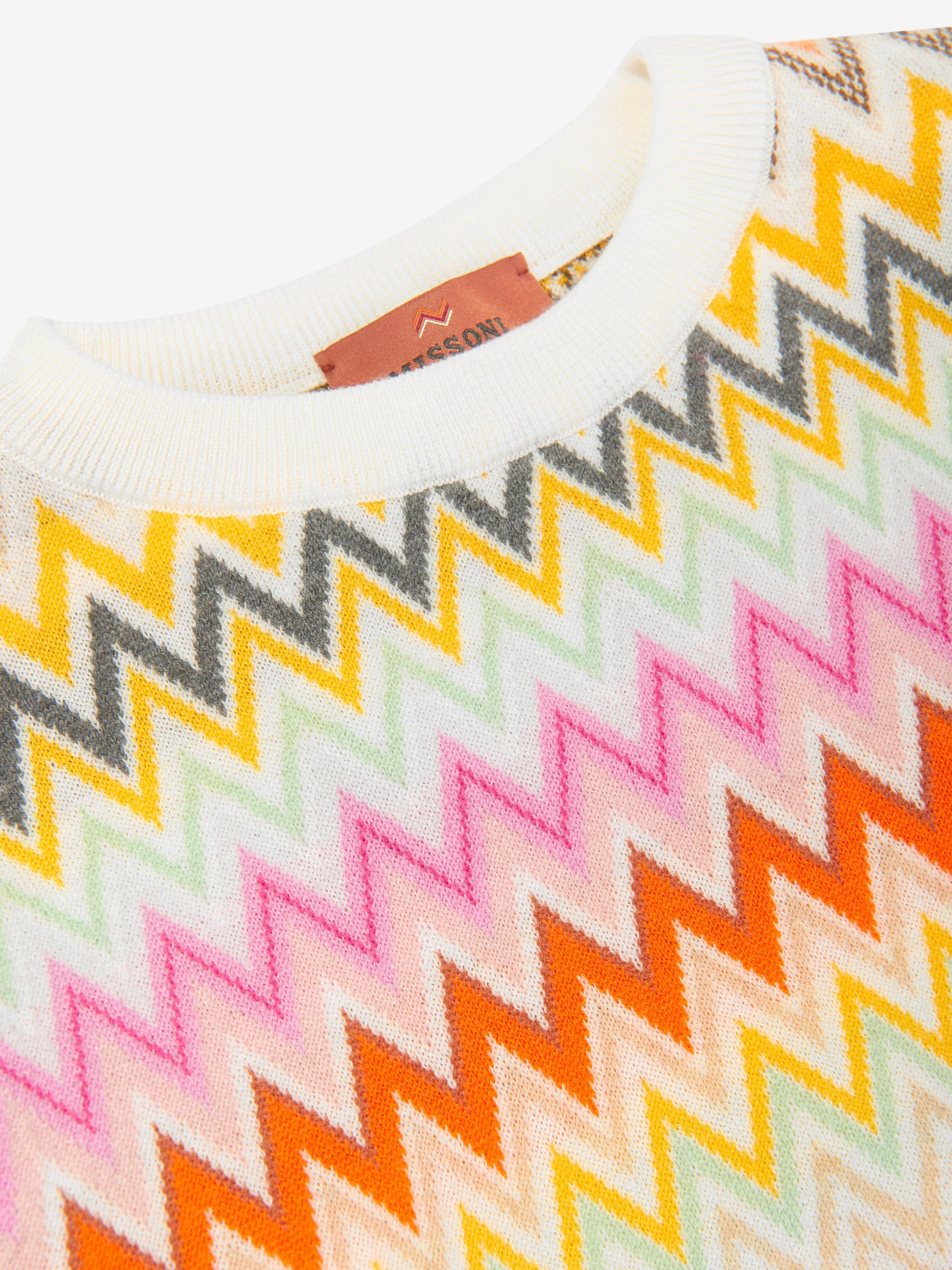 Missoni Mädchen Wollpullover mit Zickzack-Muster in Mehrfarben