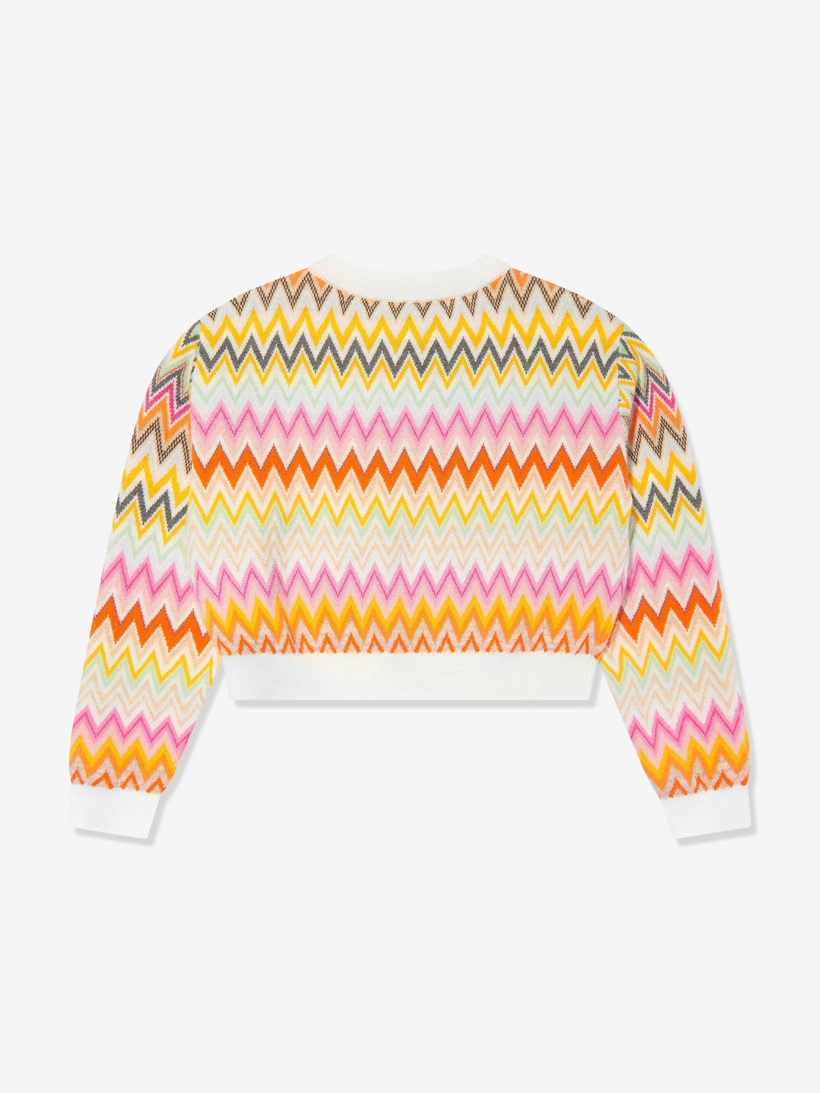 Missoni Mädchen Wollpullover mit Zickzack-Muster in Mehrfarben