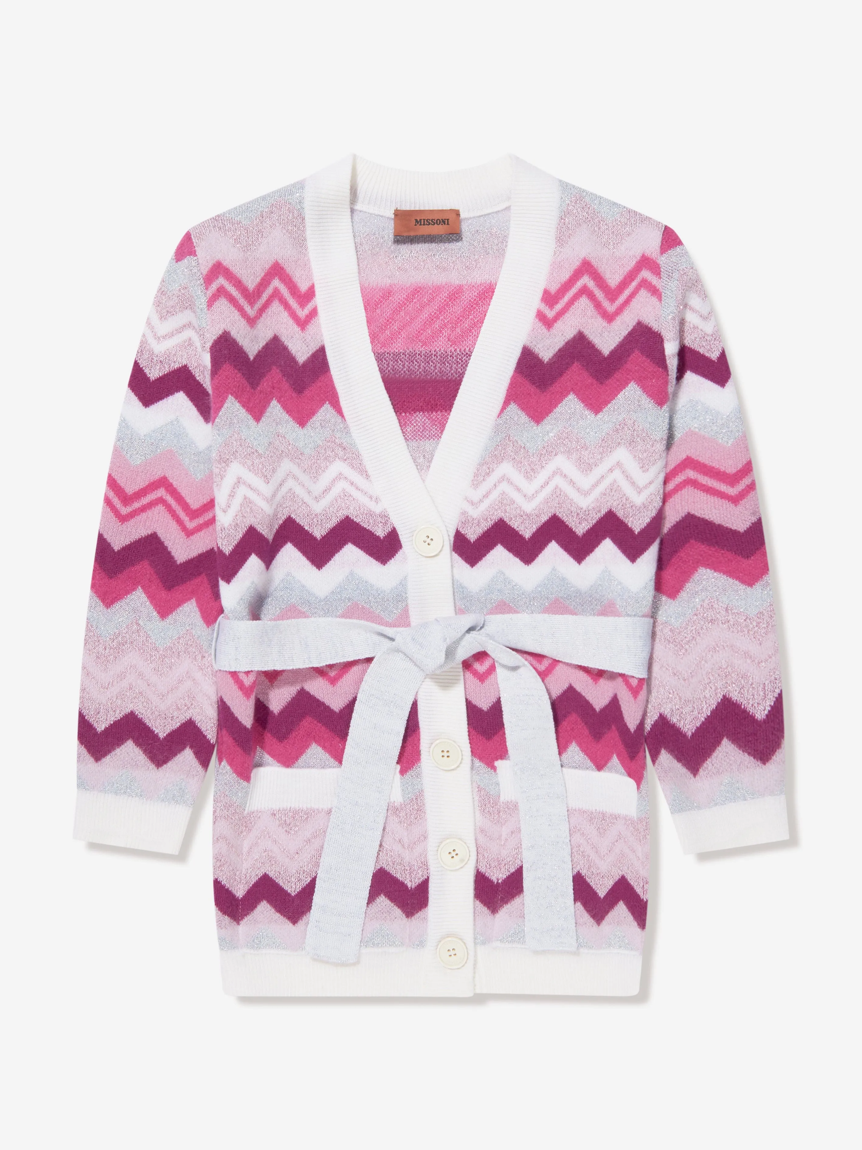 Missoni Girls Zickzack-Cardigan in Rosa