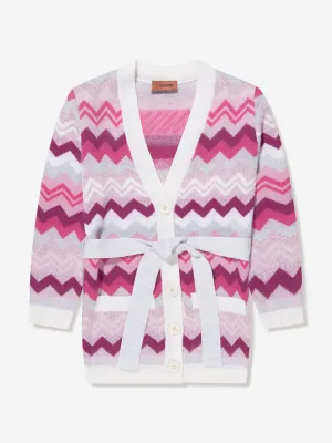Missoni Girls Zickzack-Cardigan in Rosa