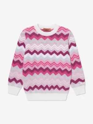 Missoni Mädchen Zickzack Pullover in Rosa
