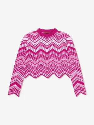 Missoni Mädchen Zickzack Strickpullover in Rosa