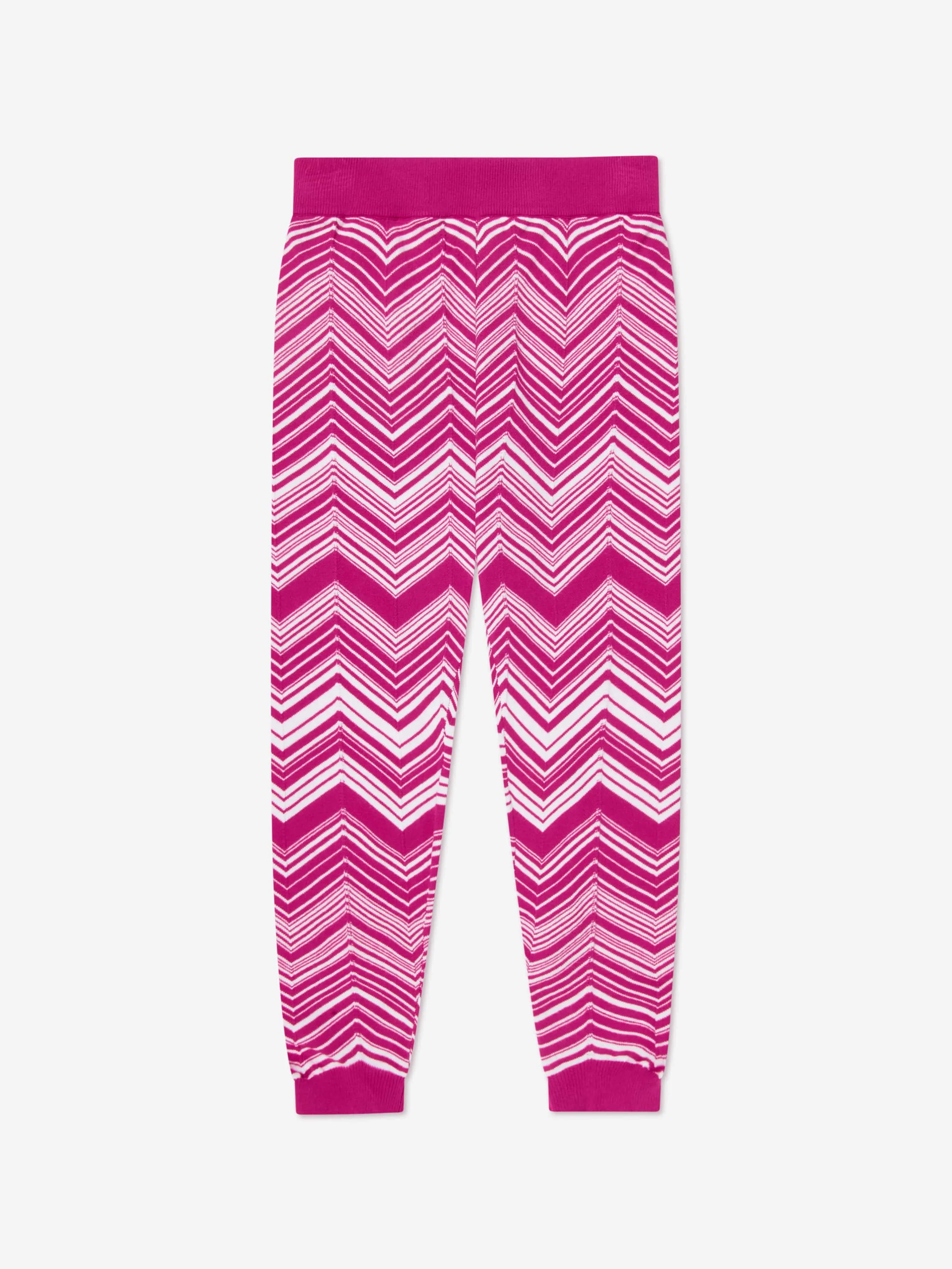 Missoni Mädchen Zickzack Strick-Leggings in Rosa