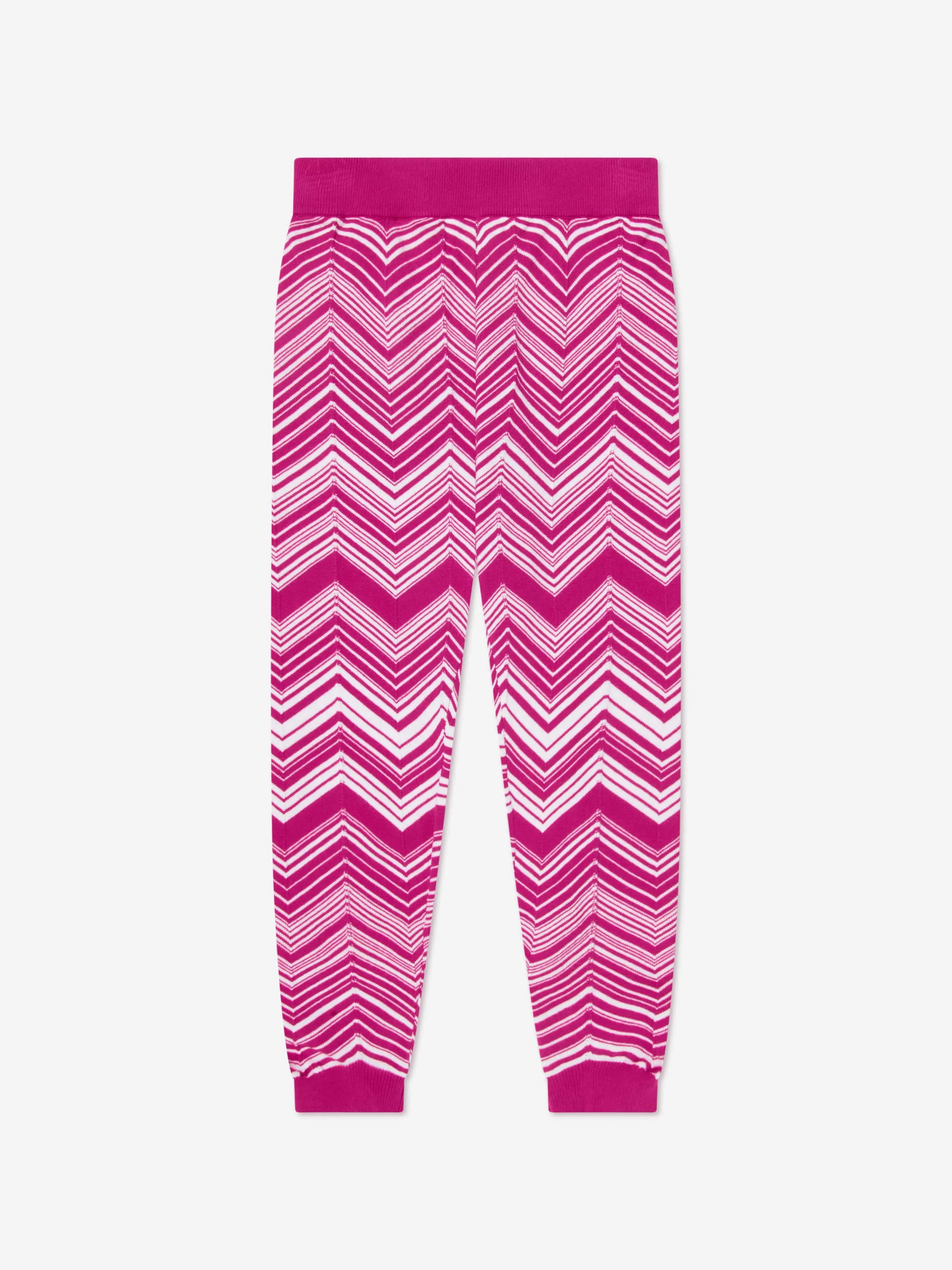 Missoni Mädchen Zickzack Strick-Leggings in Rosa