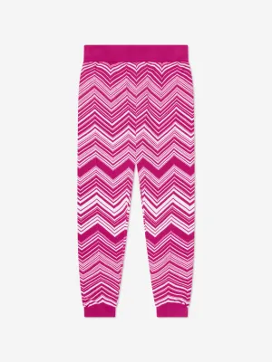 Missoni Mädchen Zickzack Strick-Leggings in Rosa