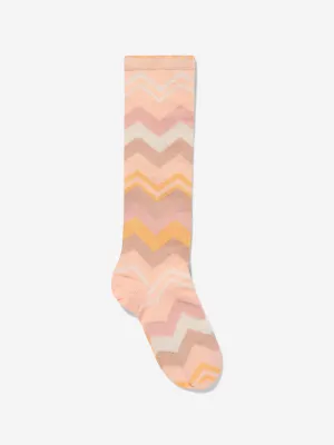 Missoni Mädchen Zickzack Socken in Rosa