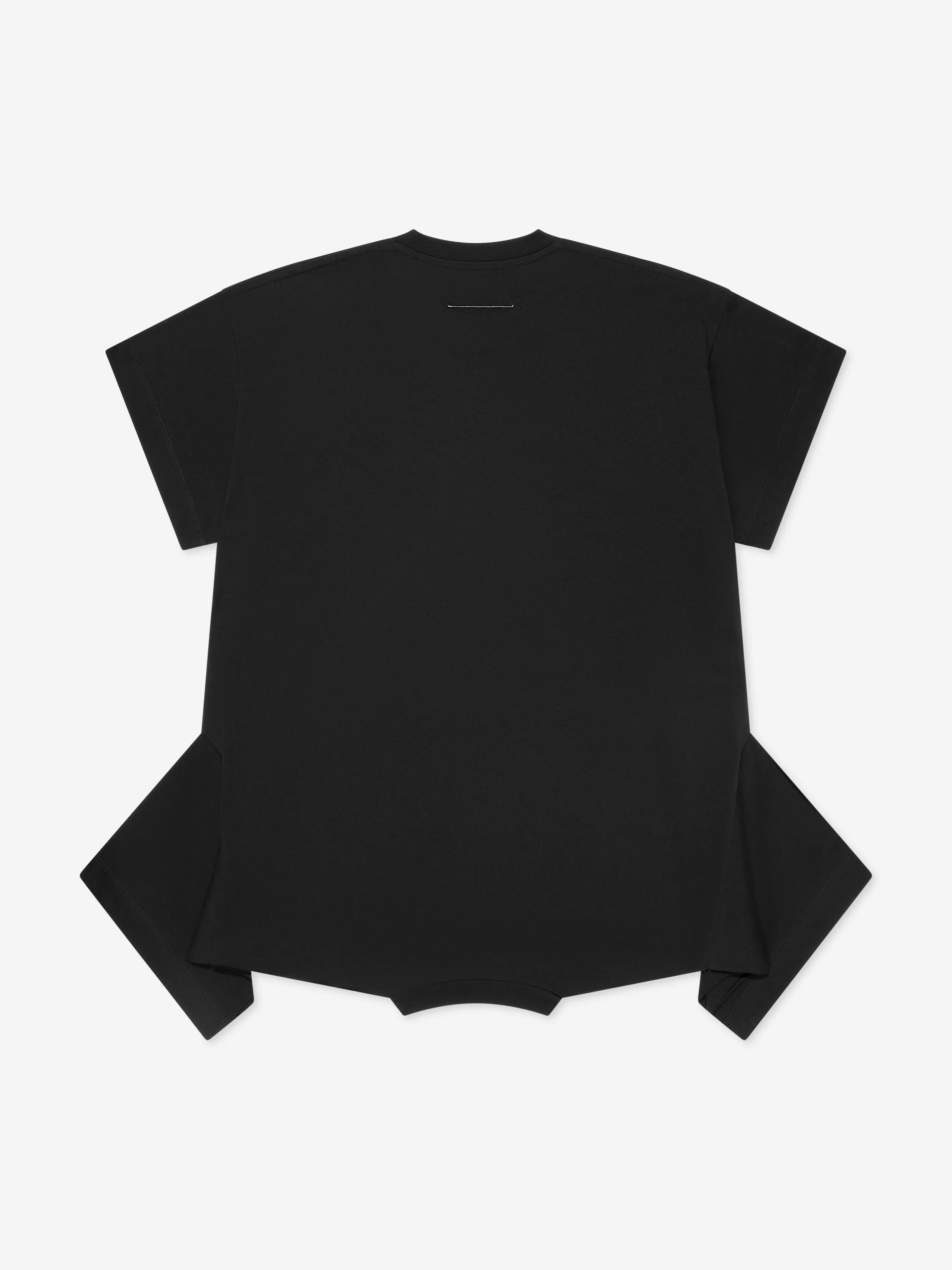 MM6 Maison Margiela Mädchen Asymmetrisches T-Shirt-Kleid in Schwarz