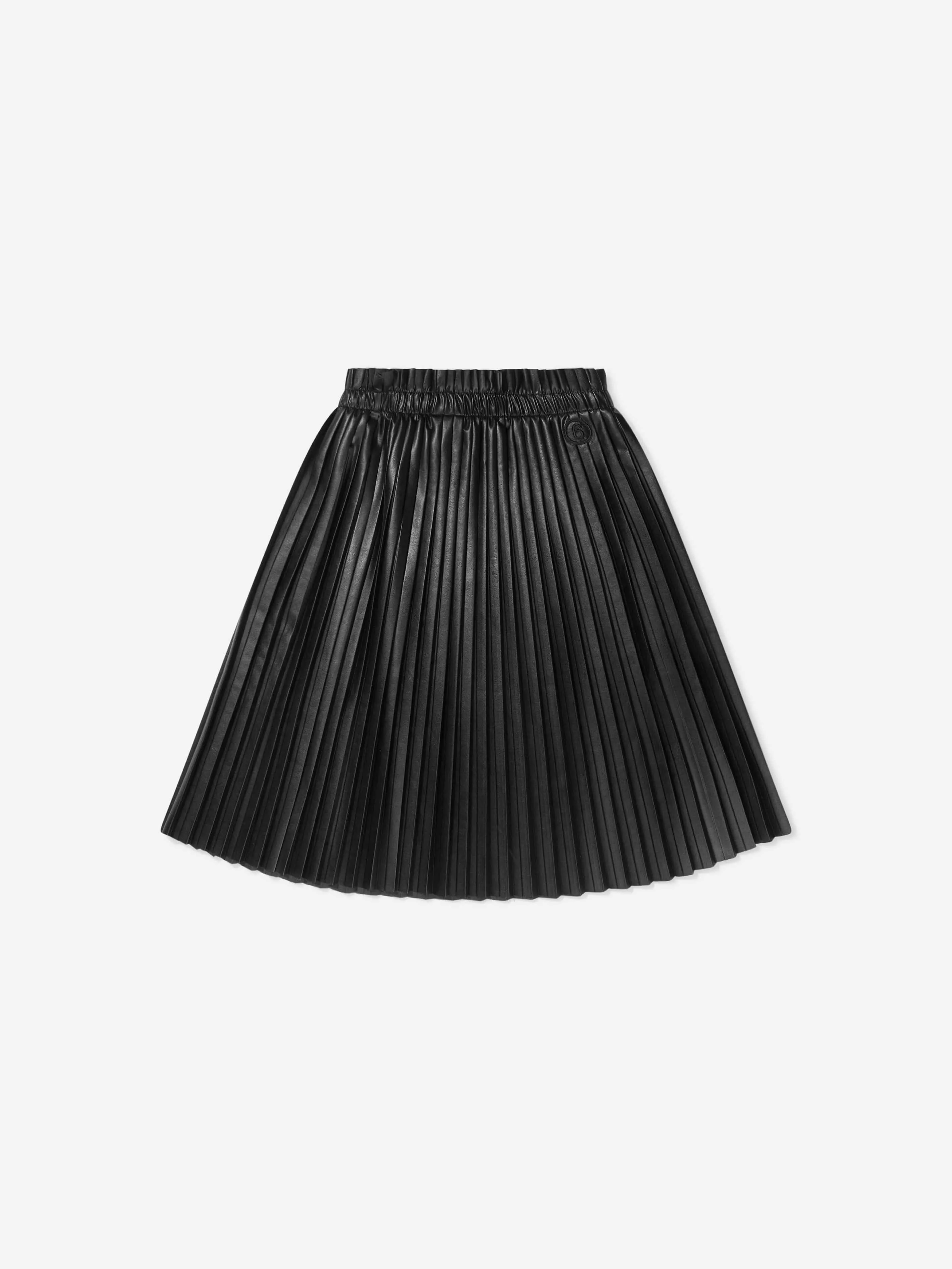 MM6 Maison Margiela Mädchen Kunstleder Plisseerock