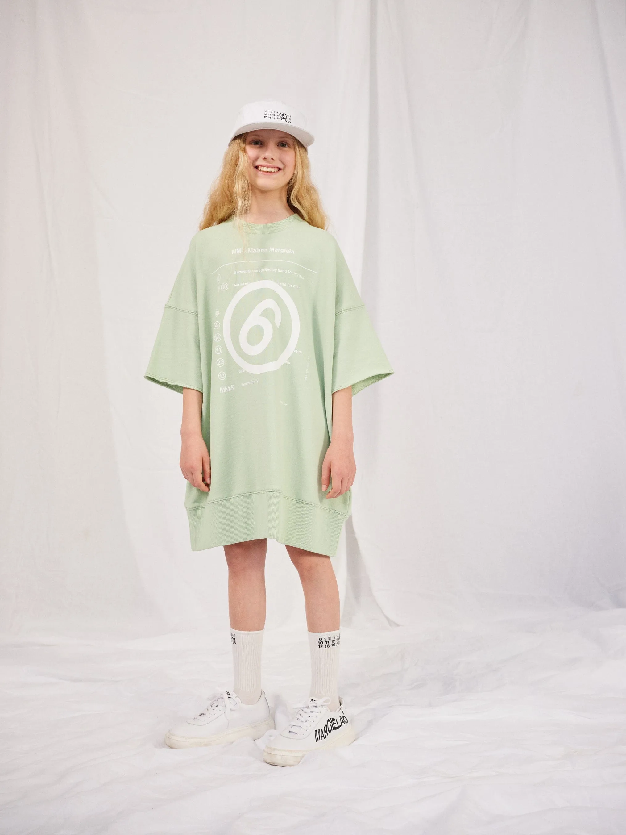 MM6 Maison Margiela Mädchen Logo Strickkleid in Grün