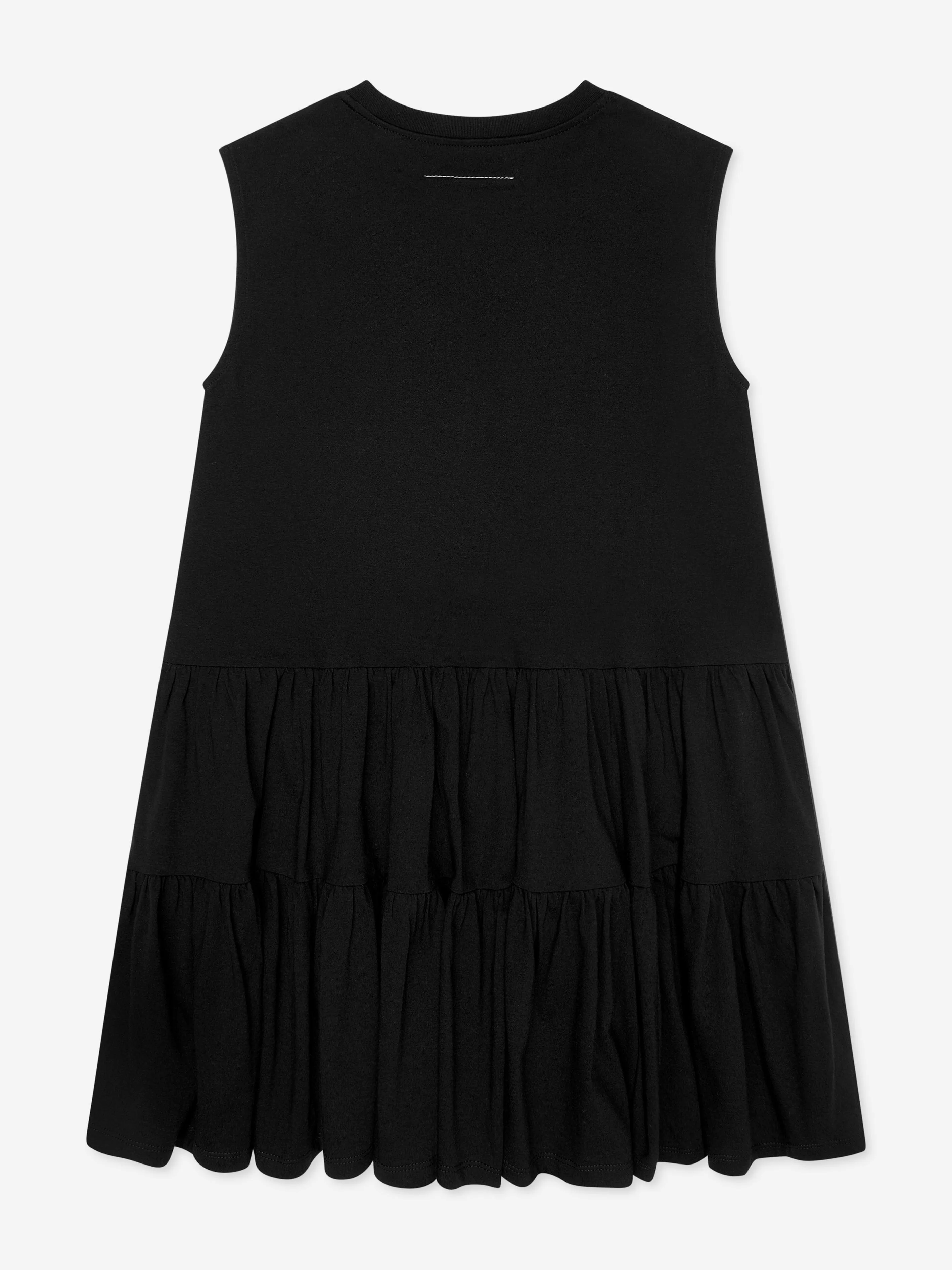 MM6 Maison Margiela Mädchen Ärmelloses Jersey-Kleid in Schwarz
