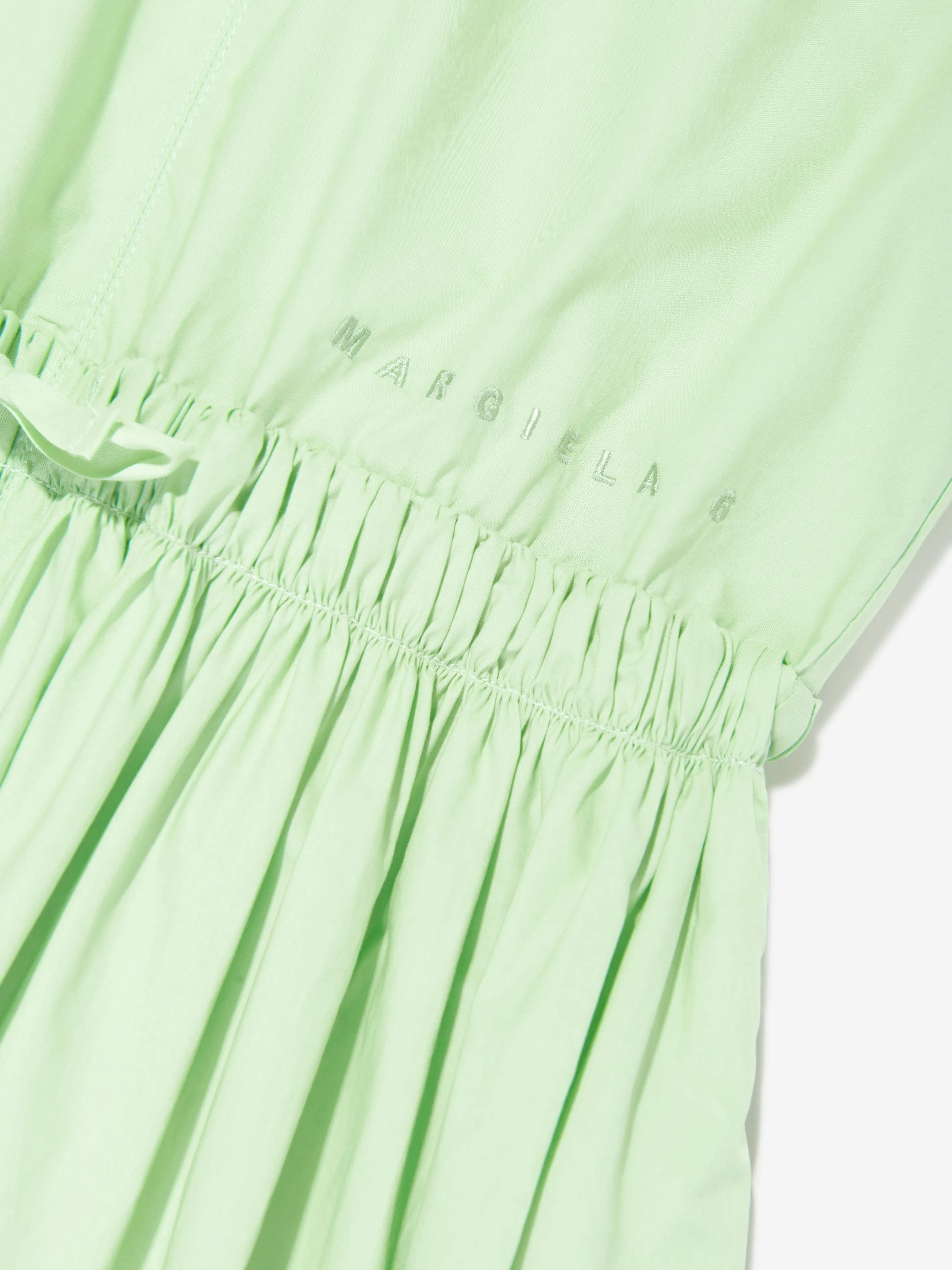 MM6 Maison Margiela Mädchen ärmelloses Poplinkleid in Grün