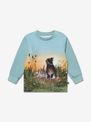 Molo Kids Kaninchen-Leben Langarm-T-Shirt in Blau