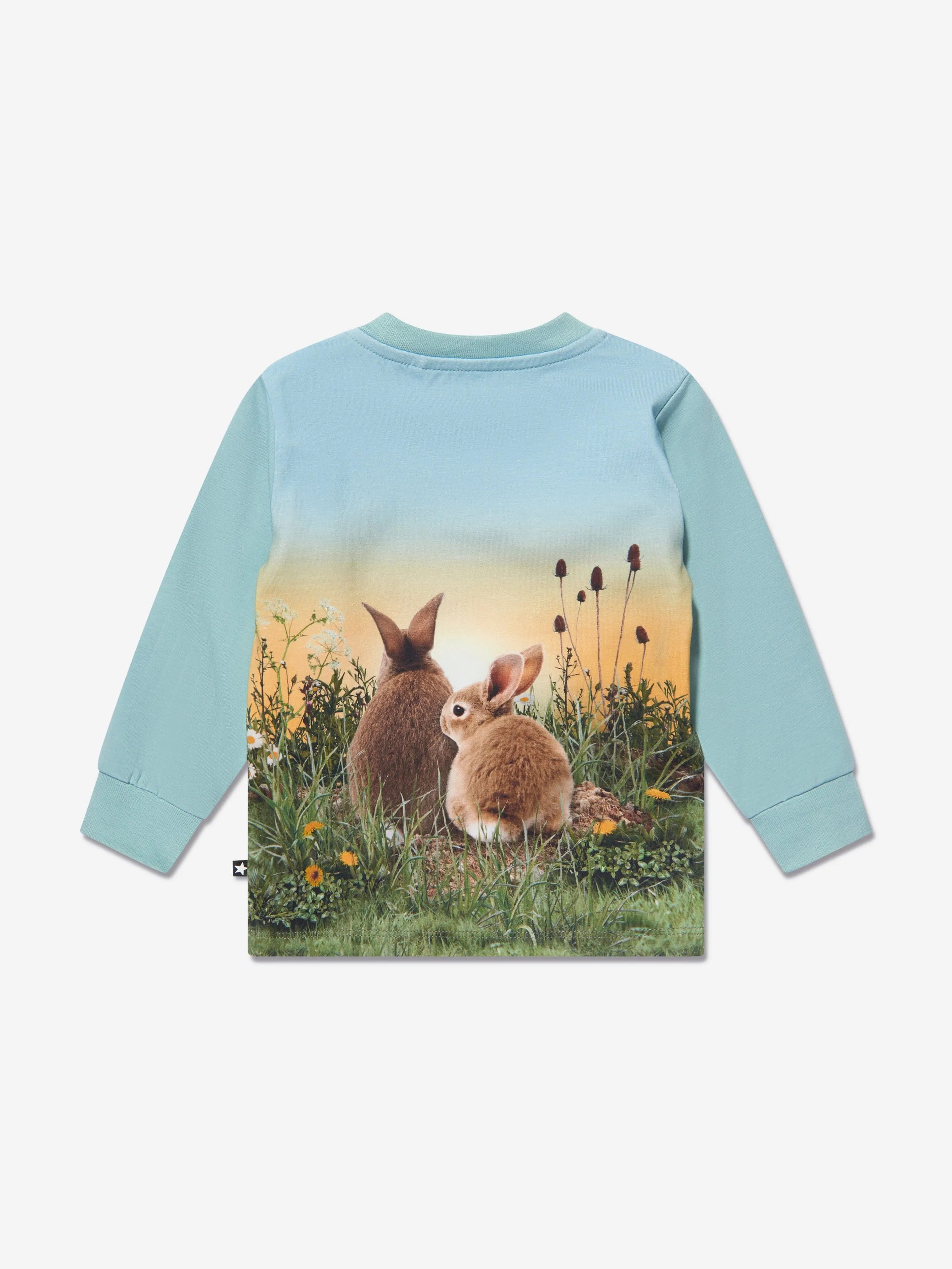 Molo Kids Kaninchen-Leben Langarm-T-Shirt in Blau