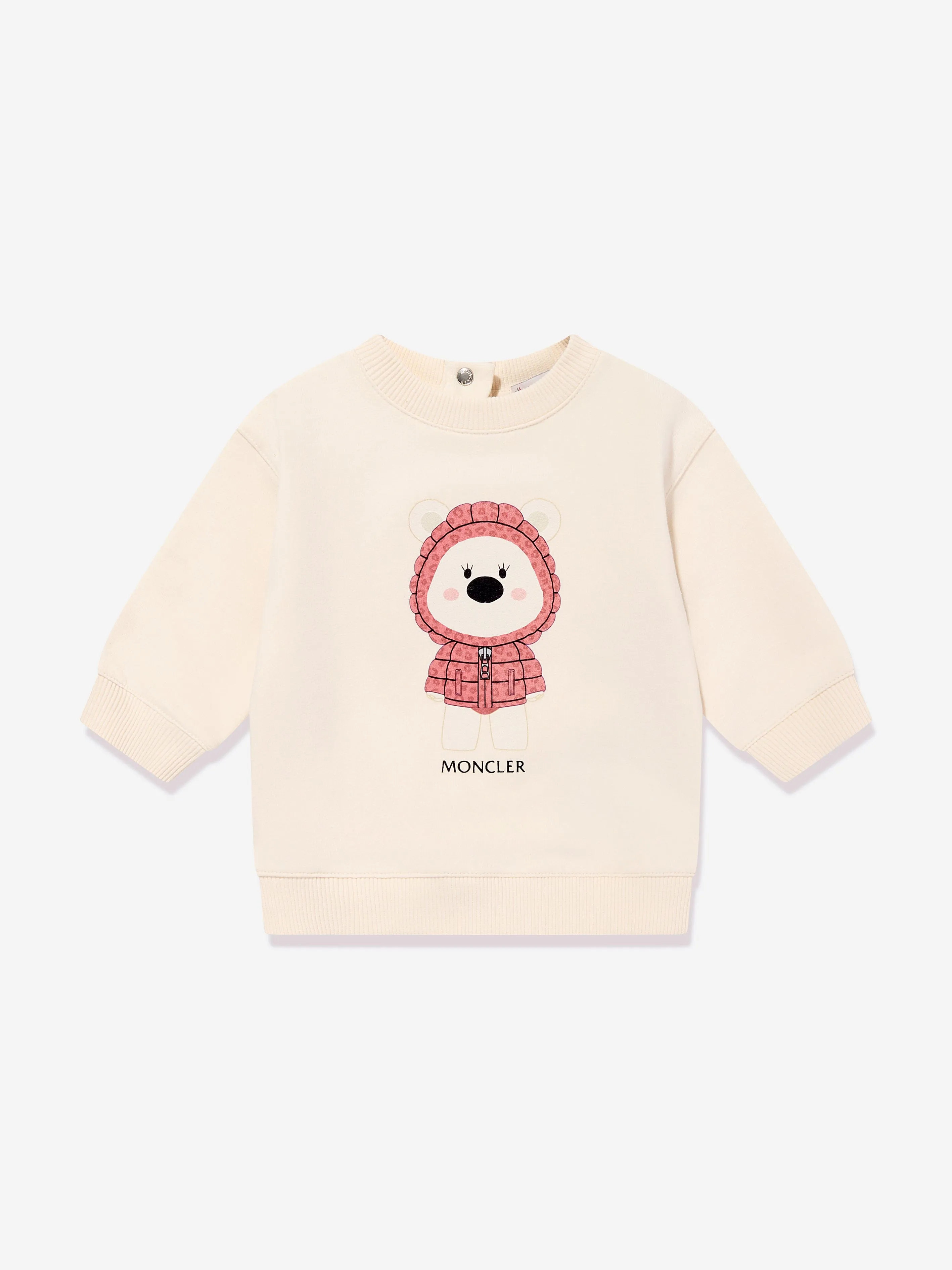 Moncler Enfant Baby Mädchen Bären Sweatshirt in Creme