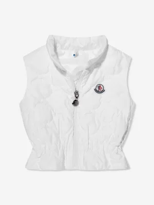 Moncler Enfant Baby Girls Daunengefütterte Ambertine Weste in Weiß