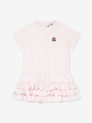 Moncler Enfant Baby Girls Rüschen-T-Shirt-Kleid in Rosa