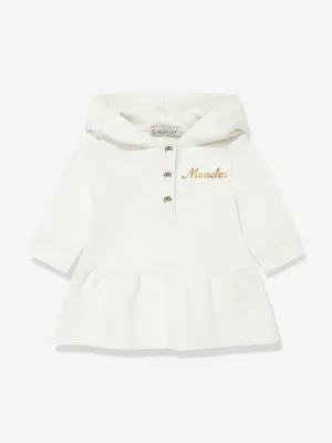 Moncler Enfant Baby Girls Kapuzenpullover-Kleid in Elfenbein