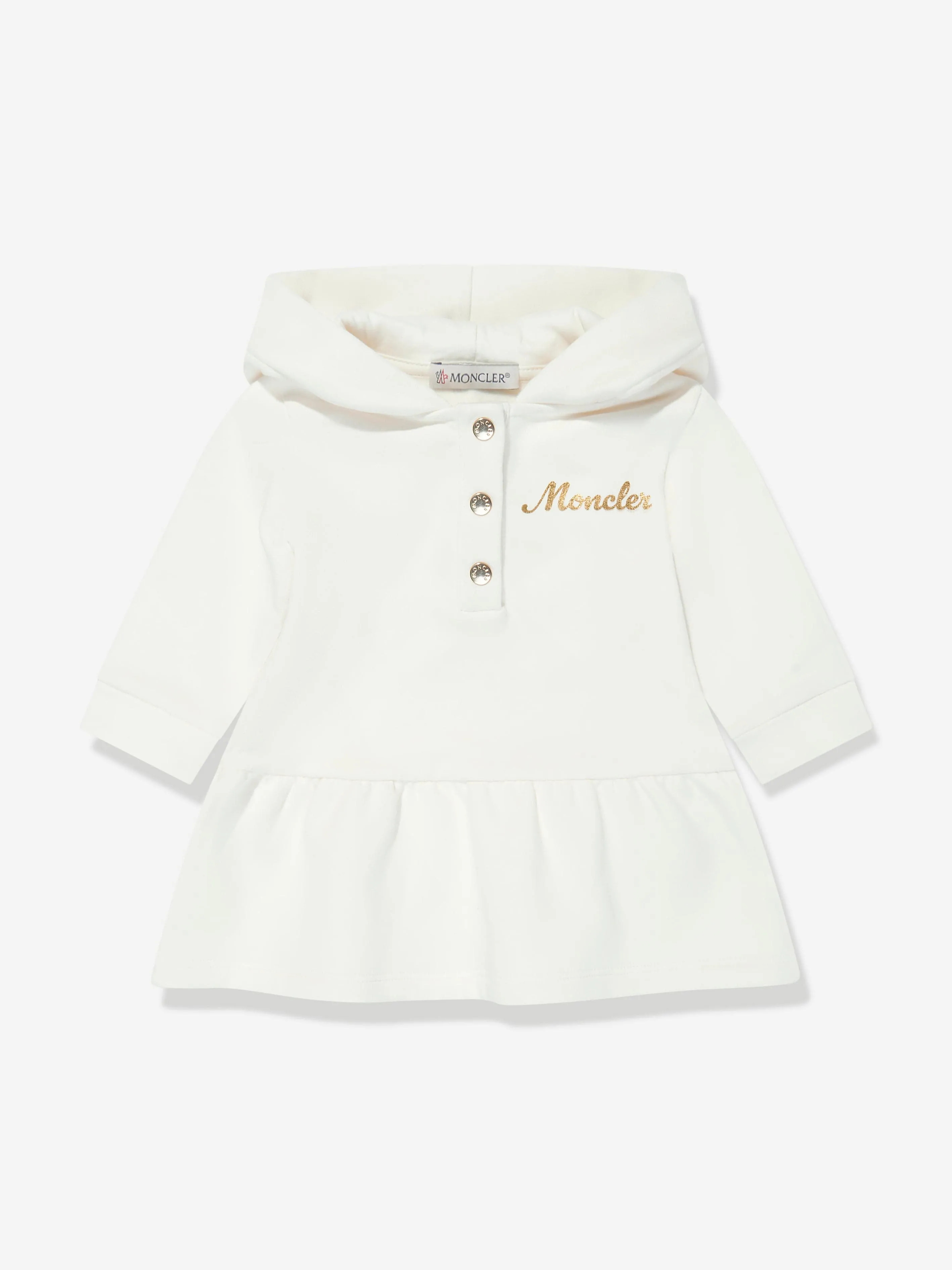Moncler Enfant Baby Girls Kapuzenpullover-Kleid in Elfenbein