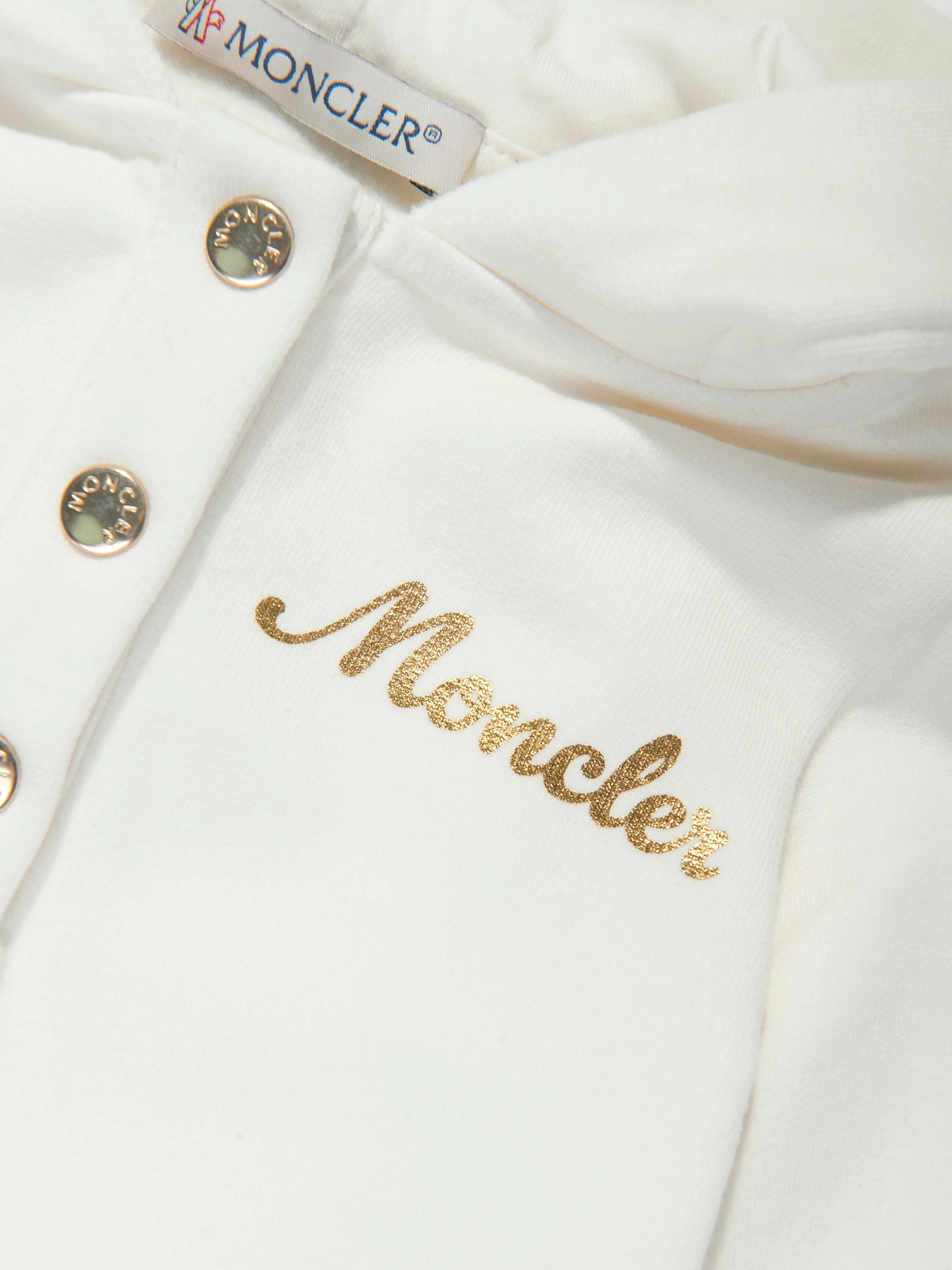 Moncler Enfant Baby Girls Kapuzenpullover-Kleid in Elfenbein