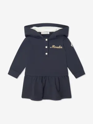 Moncler Enfant Baby Girls Kapuzenpullover-Kleid in Marineblau