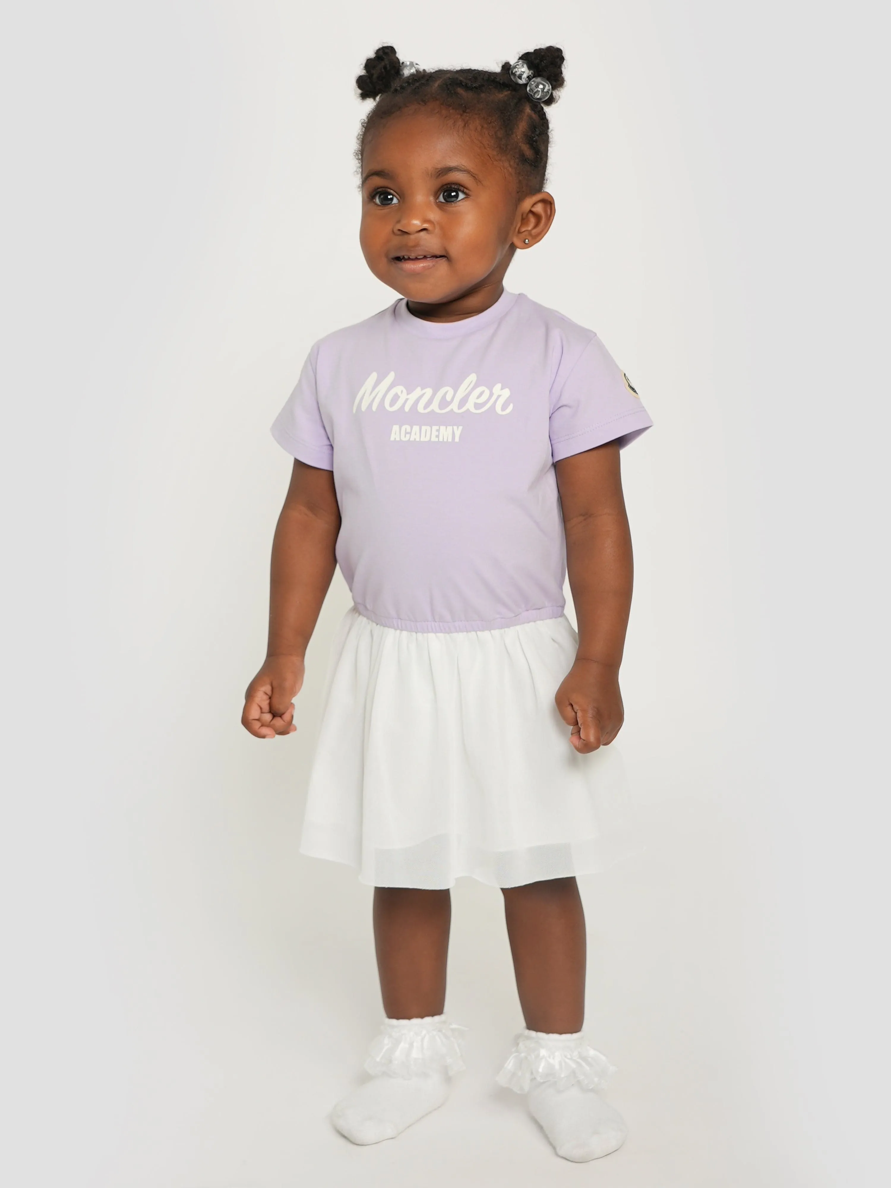 Moncler Enfant Baby Girls Logo T-Shirt-Kleid in Lila